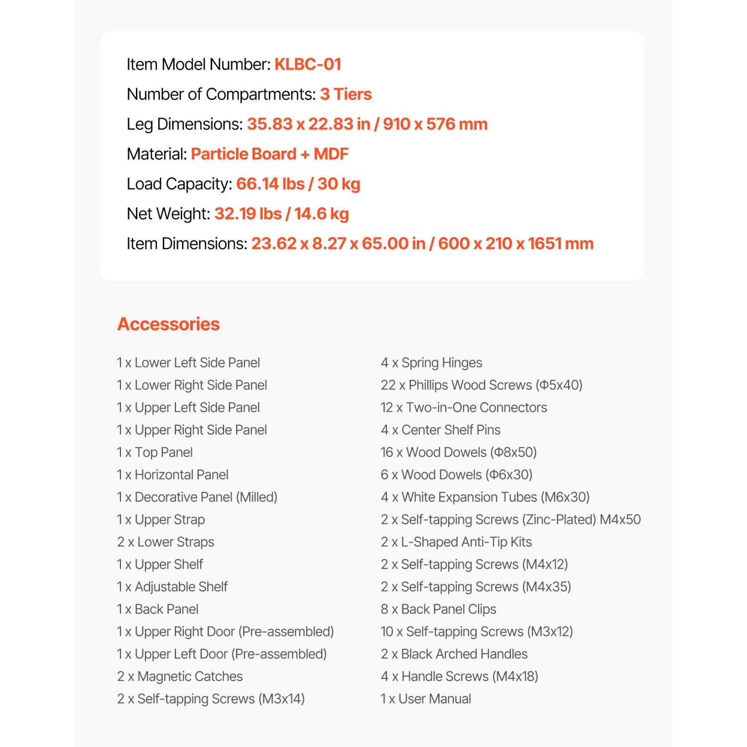 VEVOR 65 in Height Over The Toilet Storage Cabinet, Bathroom Storage Organizer with Double Door and Adjustable Shelf, Bathroom Space Saver Organizer