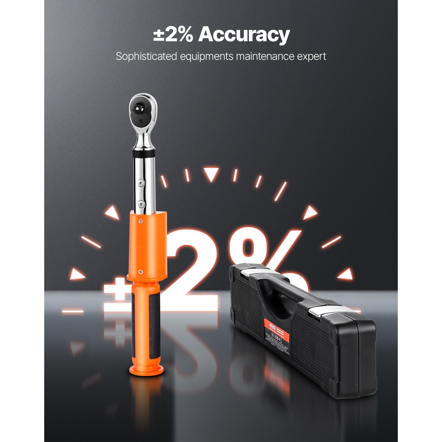 Clé dynamométrique numérique à 72 dents VEVOR, entraînement 3/8, 0 99,57 lbf-ft / 0-135 N.m, clé électronique à couple de précision de ±2 % avec