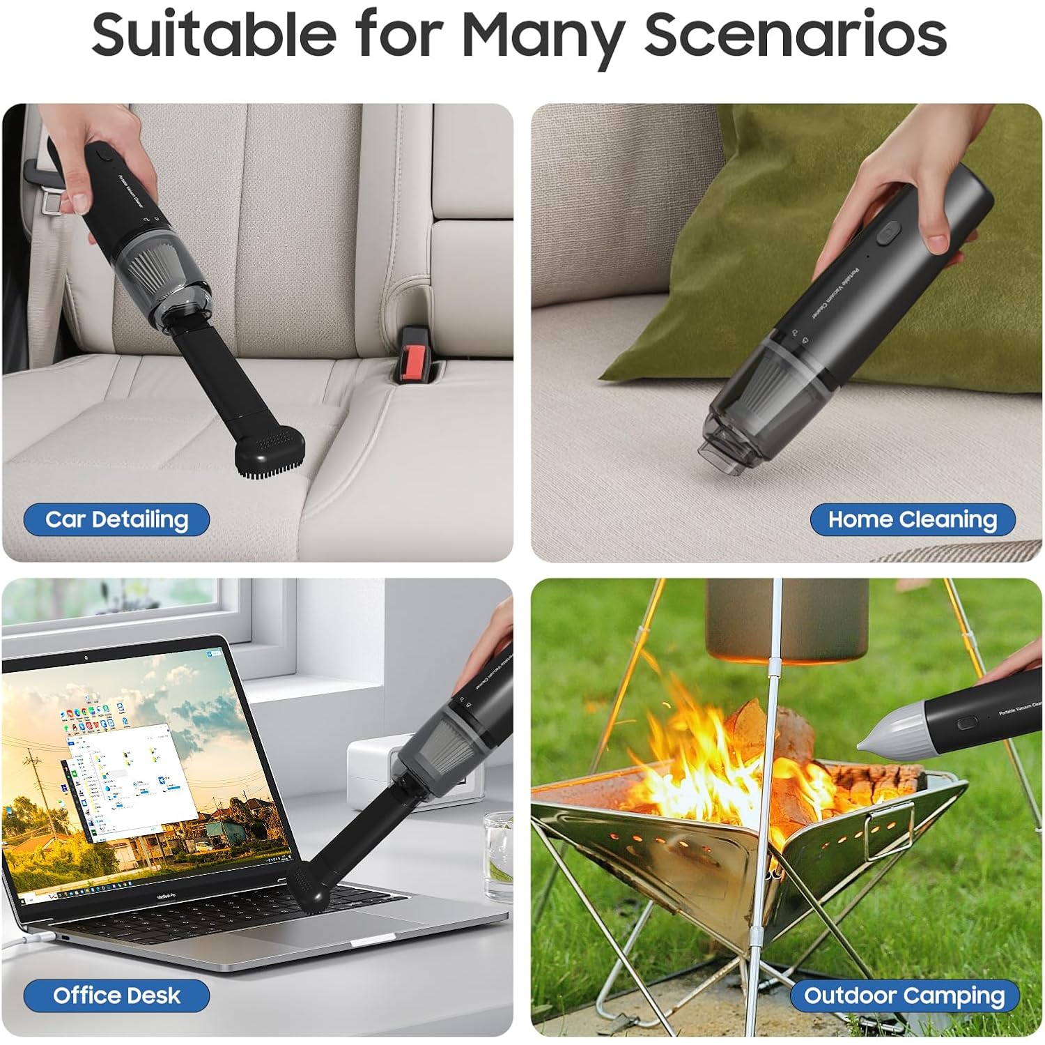 Handheld Vacuum Cordless,Portable Car Vacuum Cleaner,Mini Hand Held Vacuum Rechargeable for Car Home Pet Hair Office Desk Keyboard