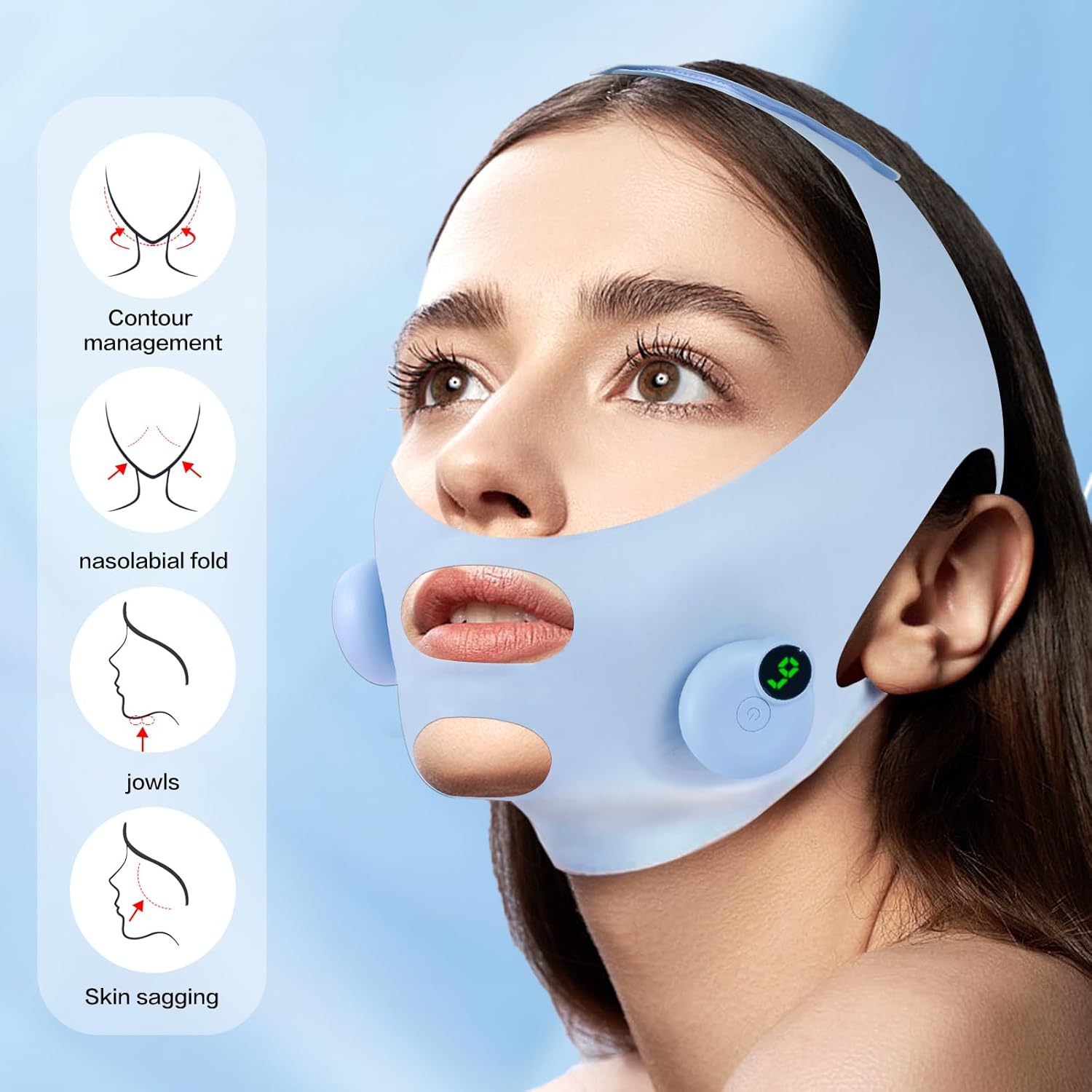 V-Shaped Face Massage Machine Double Chin Reducer,Electric Double Chin Reducer & Face Lifting Device,Facial Massager Mask for Lifting Firming