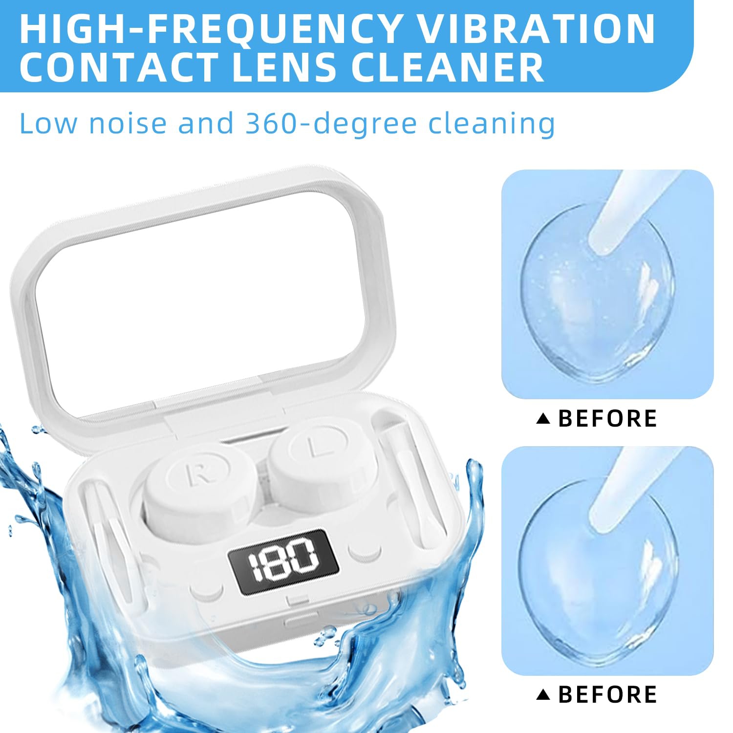 Machine de nettoyage de lentilles de contact, nettoyant de lentilles de contact ultrasonique, vibrations haute fréquence pour le nettoyage des