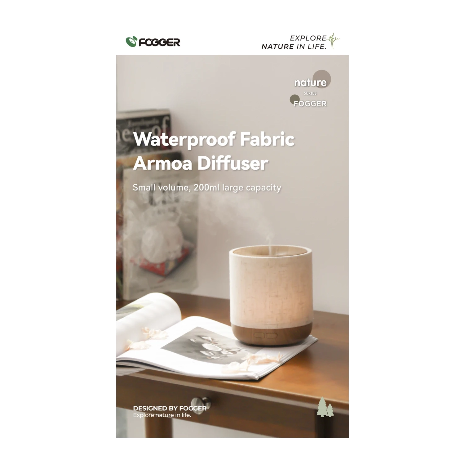 Diffuseur ultrasonique d'aromathérapie à huiles essentielles 200&nbsp;ml pour la maison Bureau Humidificateur d'aromathérapie pour la chambre à