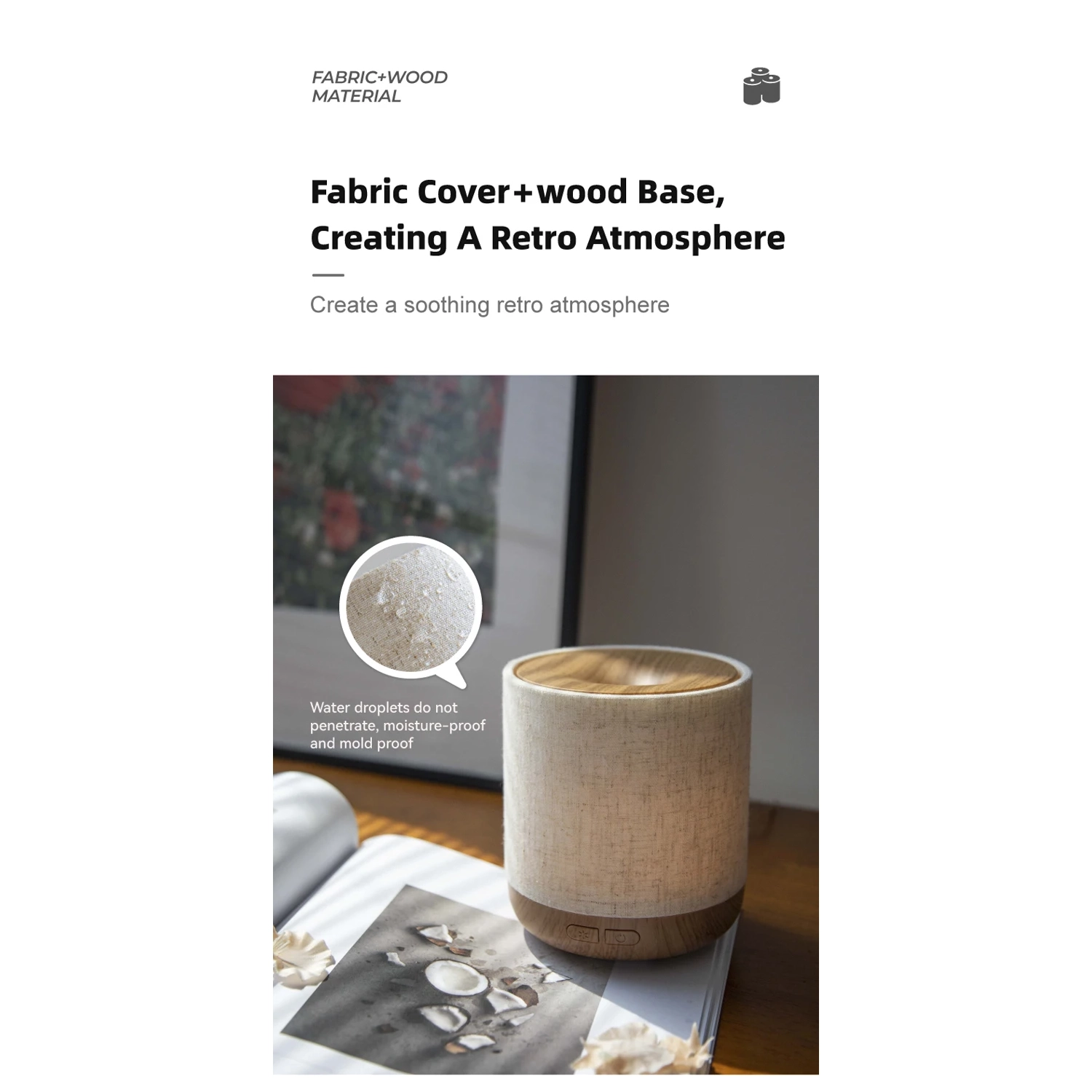 Diffuseur ultrasonique d'aromathérapie à huiles essentielles 200&nbsp;ml pour la maison Bureau Humidificateur d'aromathérapie pour la chambre à