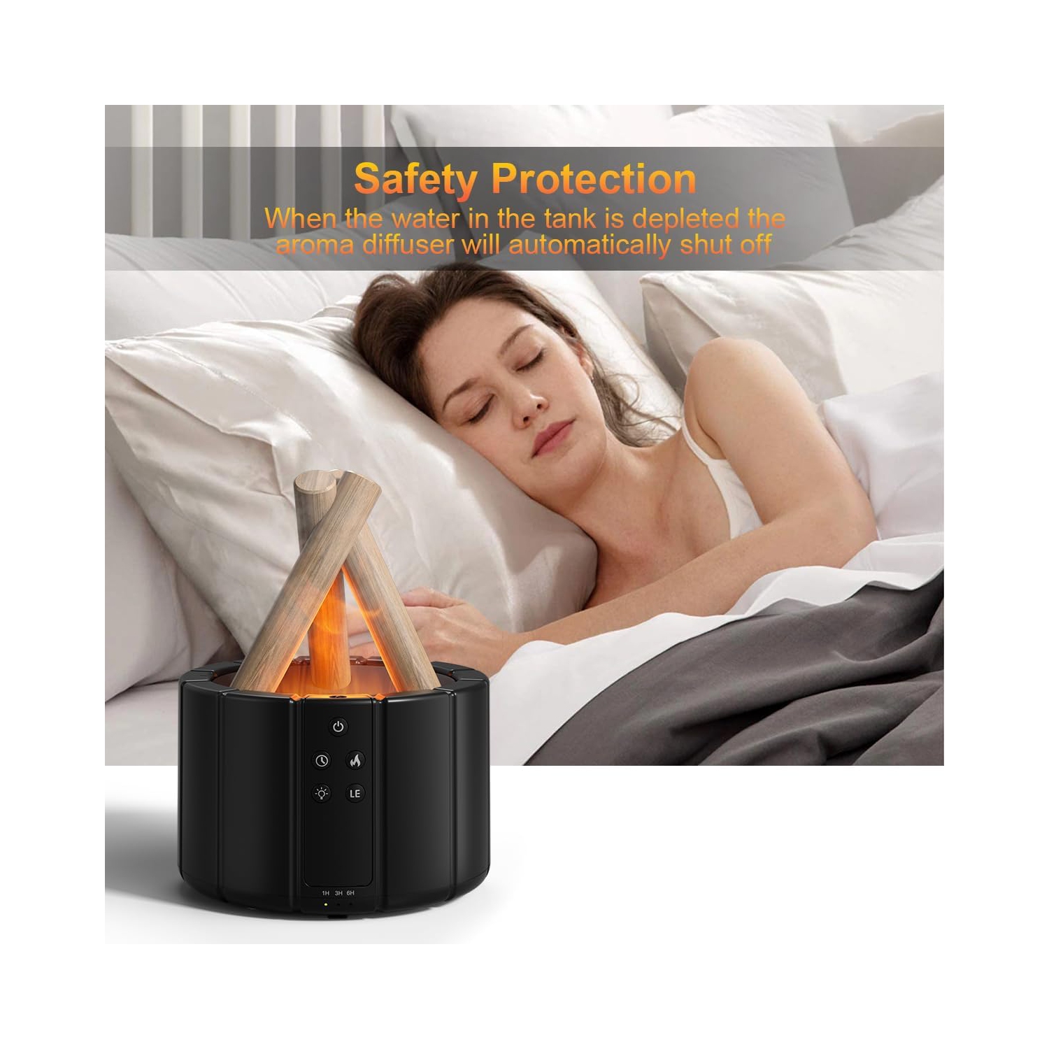 Colorful Simulated Flame Aroma Diffuser Home Silent Fragrance Small Desktop USB Humidifier Aroma Diffuser - White