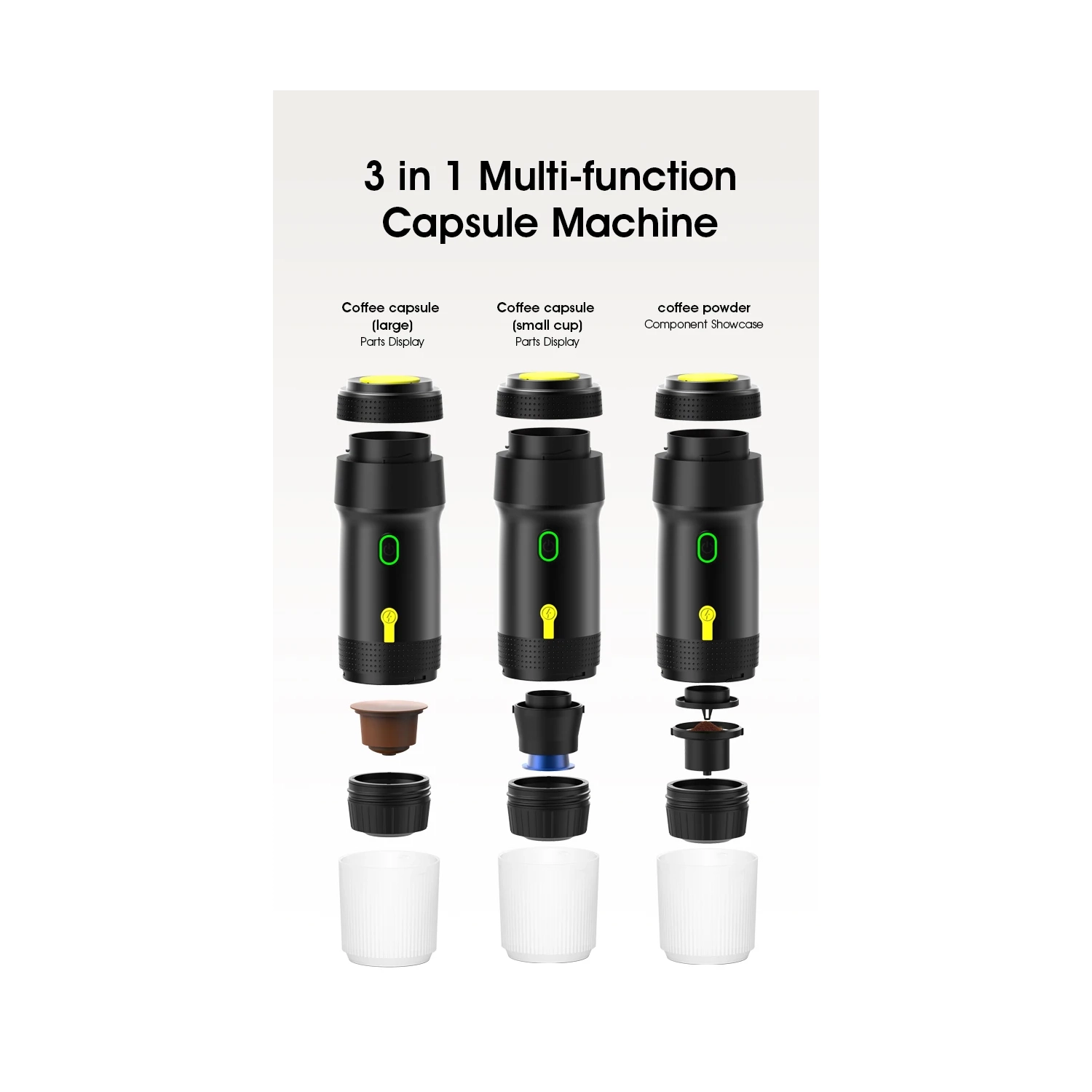 Cafetière portative à capsules, mini capsules de café de voyage pour l'extérieur, cafetière portative sans fil avec capsules de café American