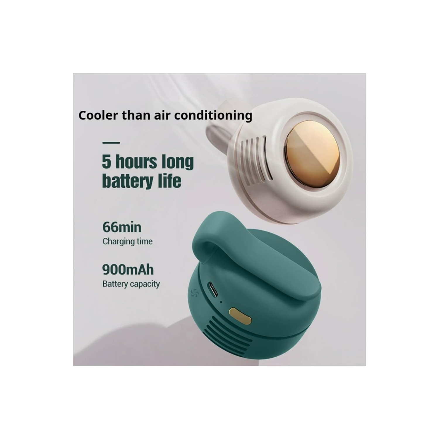 Petit ventilateur Cyclone; Câble de recharge USB; Petit ventilateur suspendu; Mini poche portative portative portative pour l'extérieur, les voyages