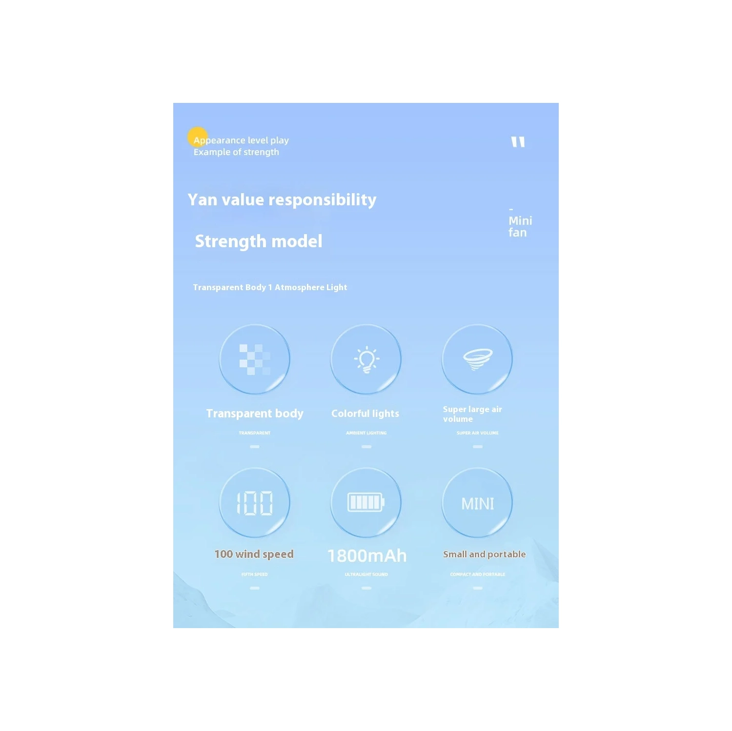 Mini Transparent Fan LED Digital Display Rechargeable Handheld Electric Fan Outdoor Portable High-Speed Small Fan with LED - Green