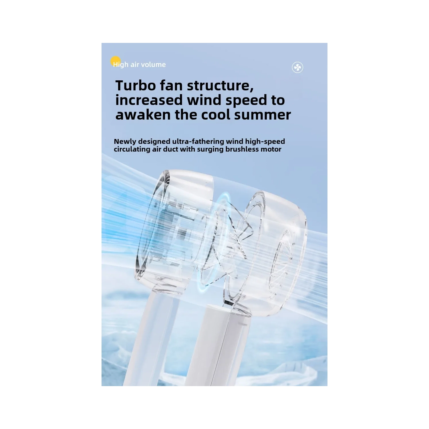 Mini Transparent Fan LED Digital Display Rechargeable Handheld Electric Fan Outdoor Portable High-Speed Small Fan with LED - Green