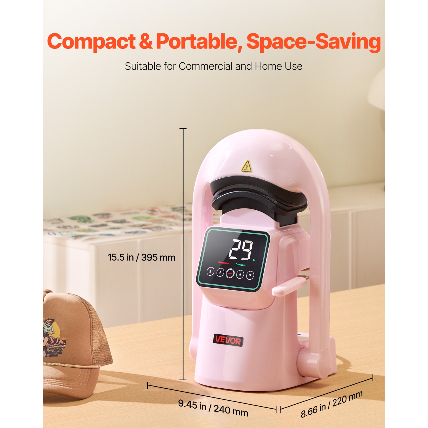 VEVOR Auto Hat Heat Press Machine, with 2pcs Interchangeable Platens, Automatic Open and Release, Touchscreen for Precise Time and Temperature