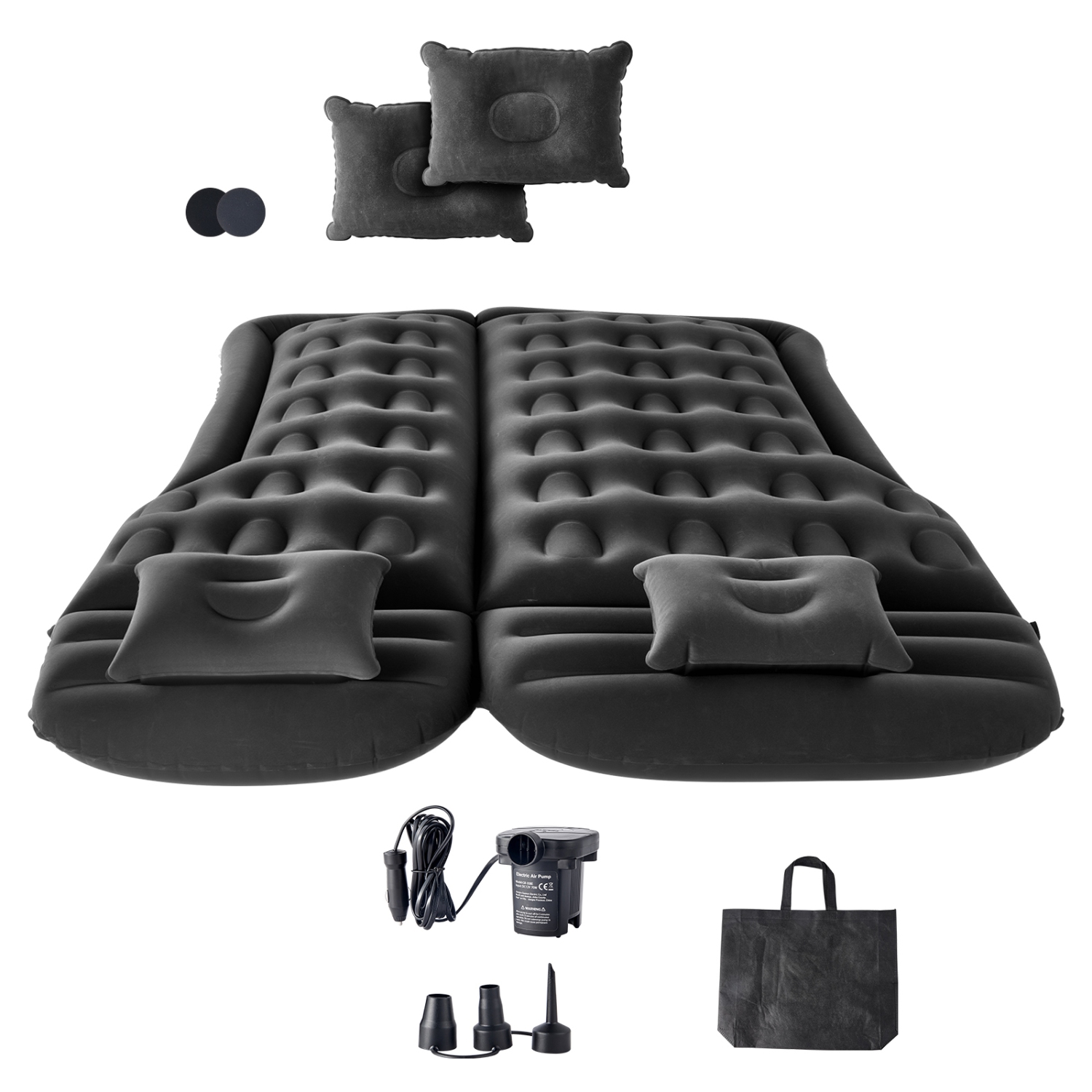 Matelas gonflable pour l'auto VEVOR 2 Pillows, matelas de camping gonflable, lits de voyage épais et floquant, matelas de couchage portatif durable