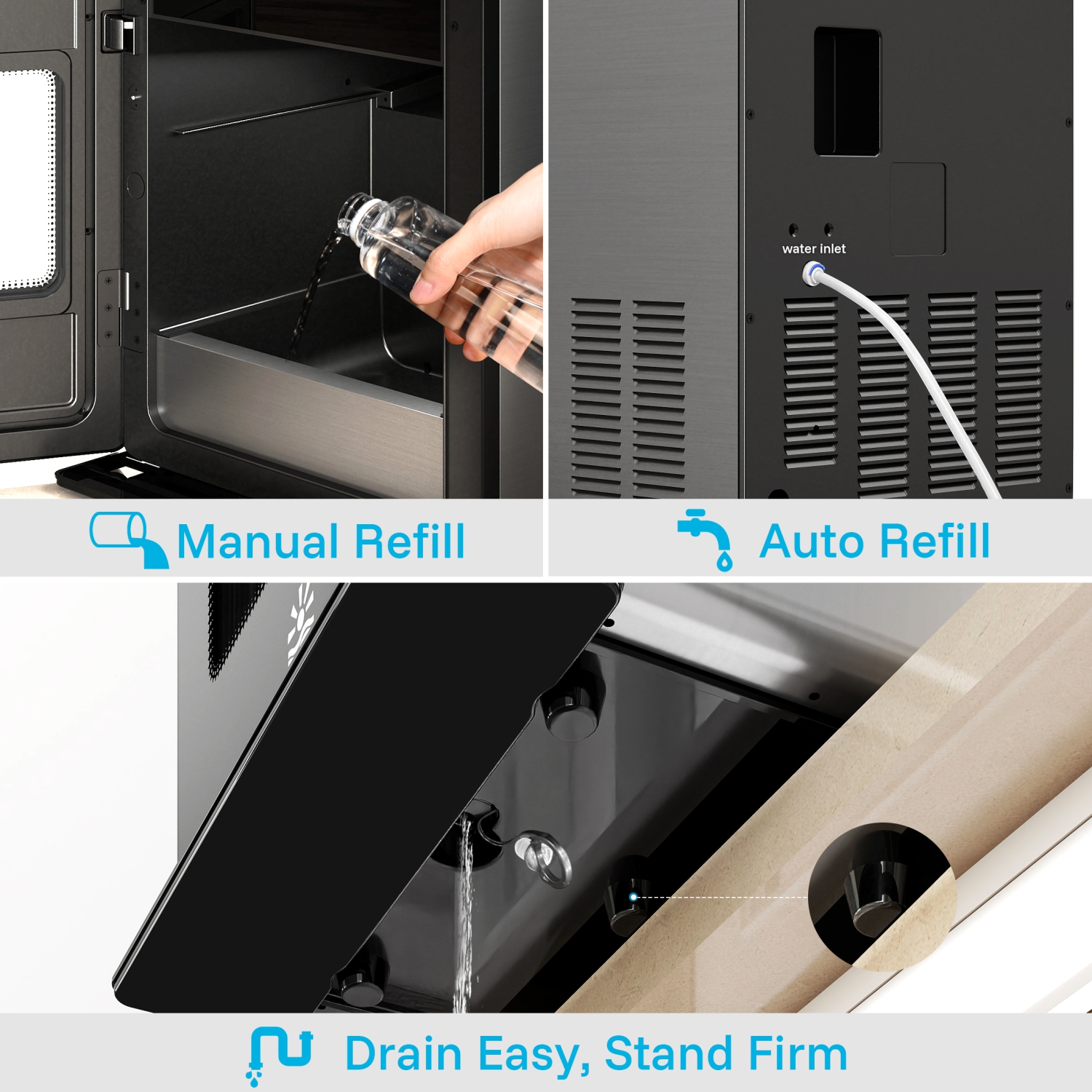 Etust Ice Ball Maker Machine with Ice Scoop & Self-Cleaning - 188 Pcs/24h, 1.97 Inch Ice Spheres, Black