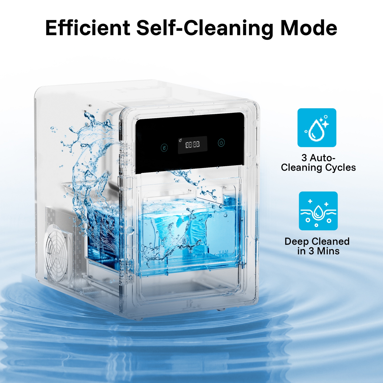 Etust Ice Ball Maker Machine with Ice Scoop & Self-Cleaning - 188 Pcs/24h, 1.97 Inch Ice Spheres, Black