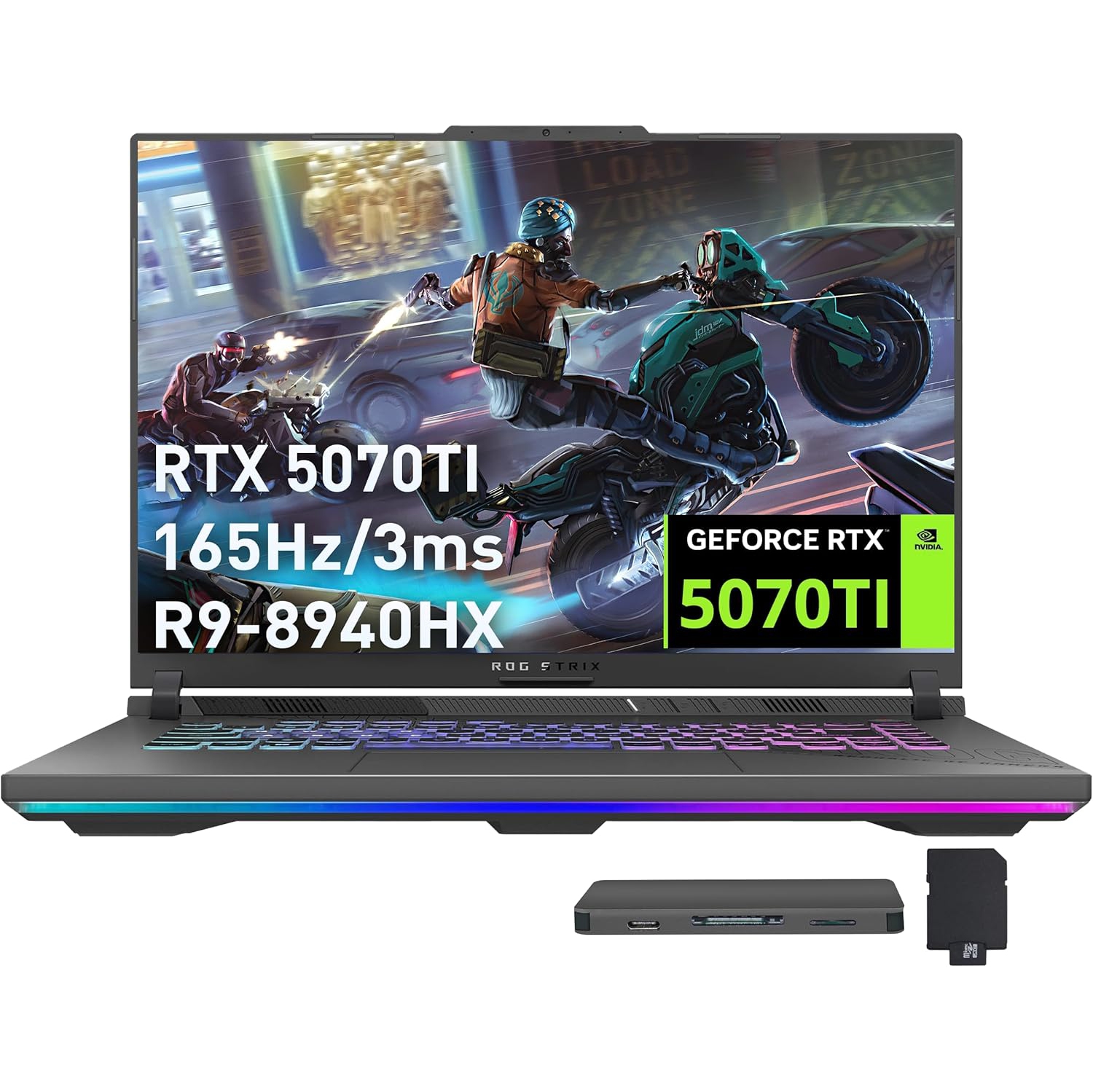 ASUS ROG Strix G16 Gaming Laptop, GeForce RTX 5070 Ti 12GB GDDR7,AMD Ryzen 9 8940HX,1TB SSD,16GB DDR5,Backlit Keyboard,16" WUXGA 165Hz Display,Win 11