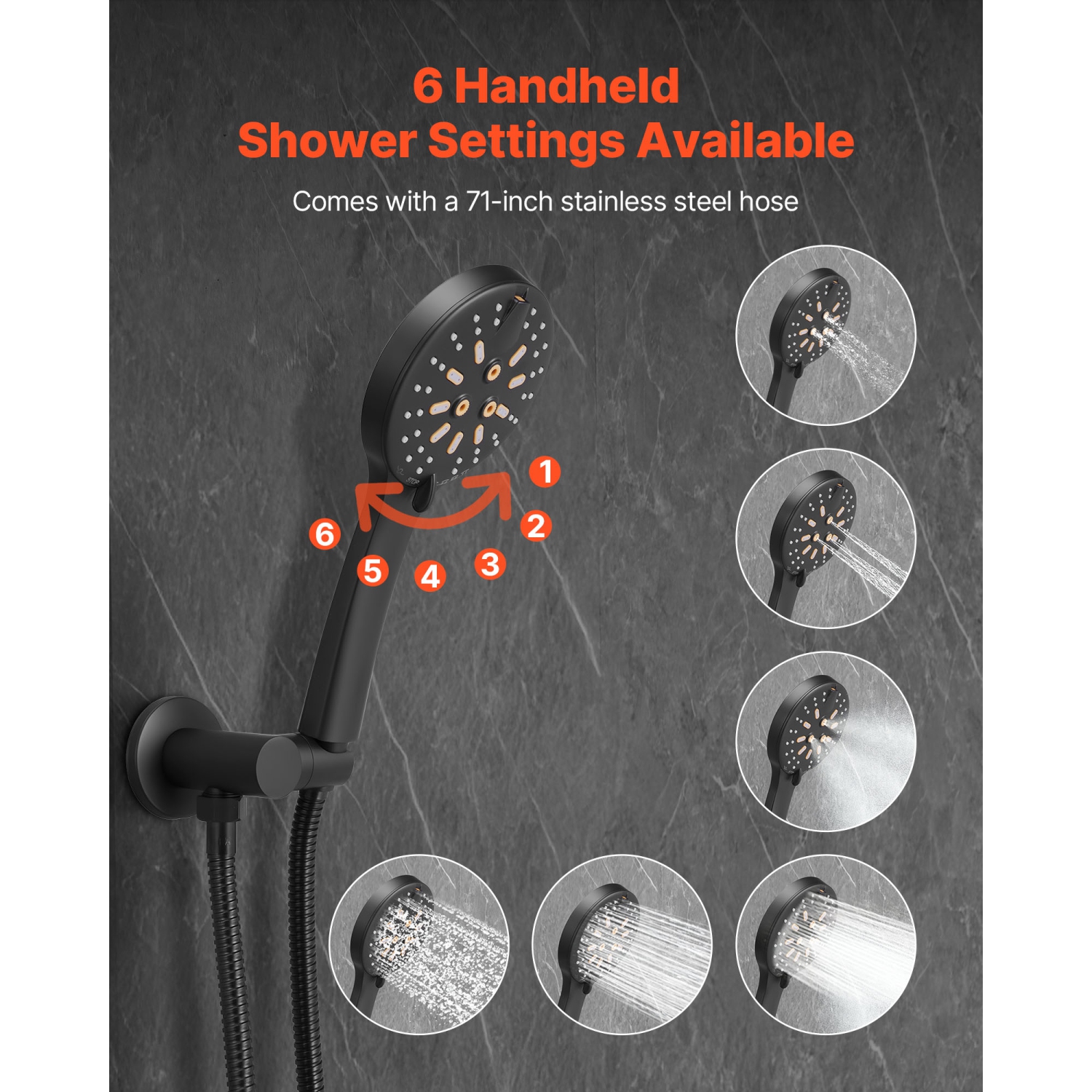 VEVOR 12-Inch Shower Faucet Set, Rainfall Bathroom Shower System with Round Rain Shower Head and Handheld Spray, Wall Mounted Bath Fixtures with