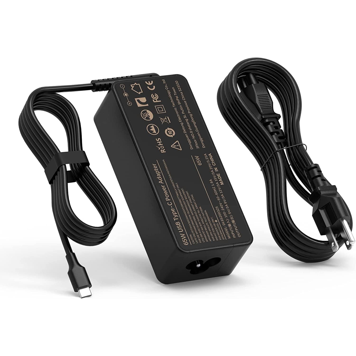 65W USB Type C Laptop Charger Compatible with HP ASUS Acer Lenovo Chromebook Yoga ThinkPad X1 DELL Mac Book Pro with USB C Fast Charging Power Supply