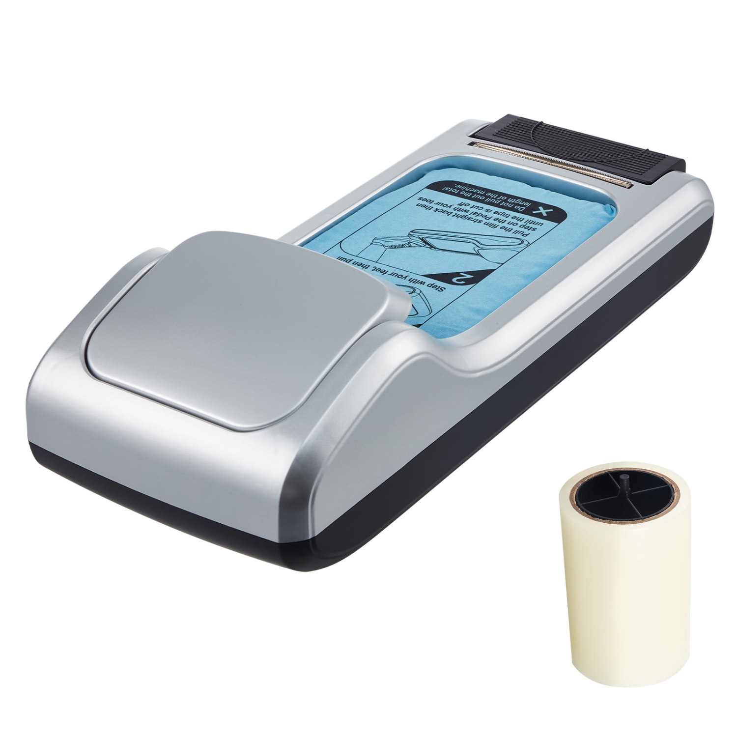 VEVOR Shoe Cover Dispenser, Automatic Shoe Film Machine with 1 Roll of Non-Slip Disposable Sole Membrane, Fits Size Up to US 11, for Home, Office,