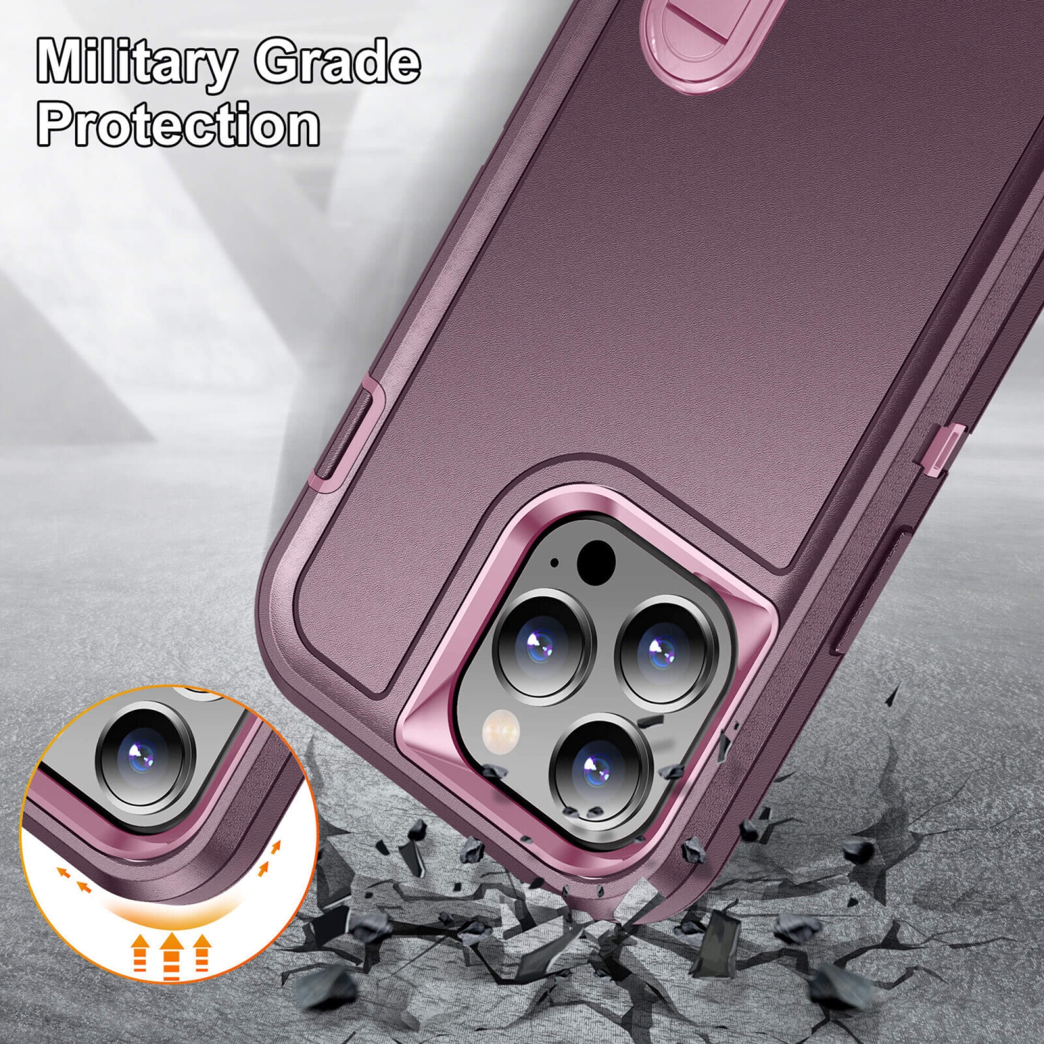 Tasnim for iPhone 15 Pro Max Case with Stand, Drop Protection Rugged Shockproof Back & Translucent Matte Slim Phone Case for iPhone 15 Pro Max - Blue