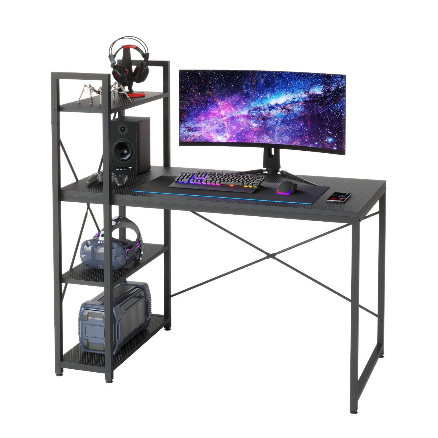 Bestier Home Office Desks with Reversible Bookshelf, 47" Writing Desk