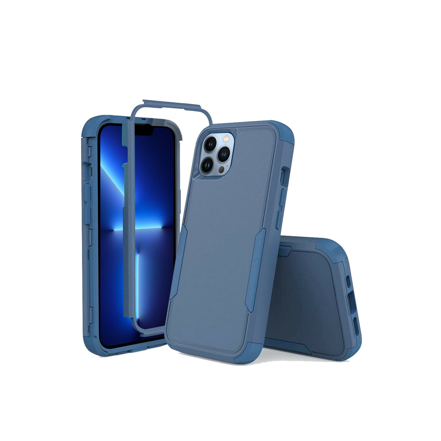 Tasnim Silicone Case for iPhone 14 Plus 6.7-Inch, Silky-Soft Touch Full-Body Protective Phone Case, Shockproof Cover - Blue
