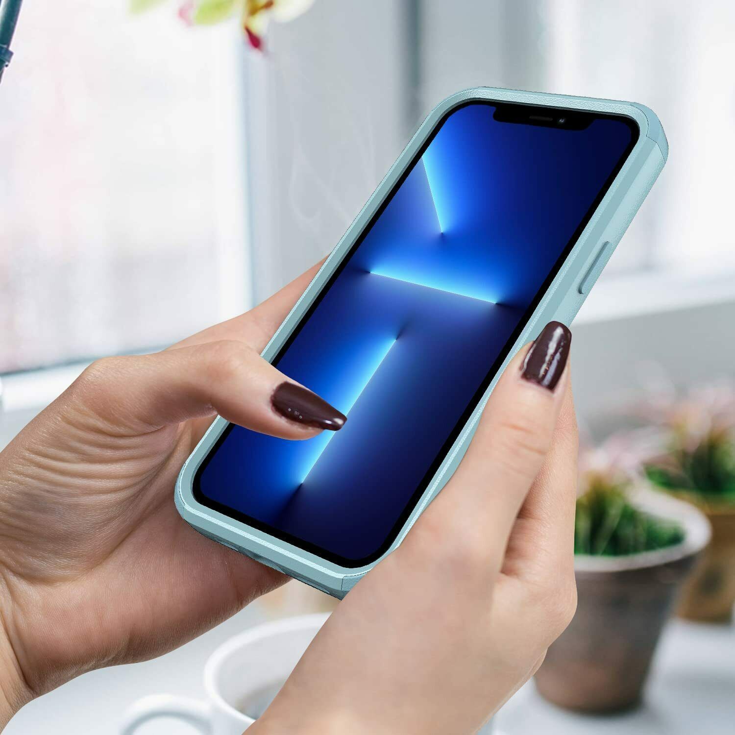 Tasnim Silicone Case for iPhone 14 Plus 6.7-Inch, Silky-Soft Touch Full-Body Protective Phone Case, Shockproof Cover - Sky Blue