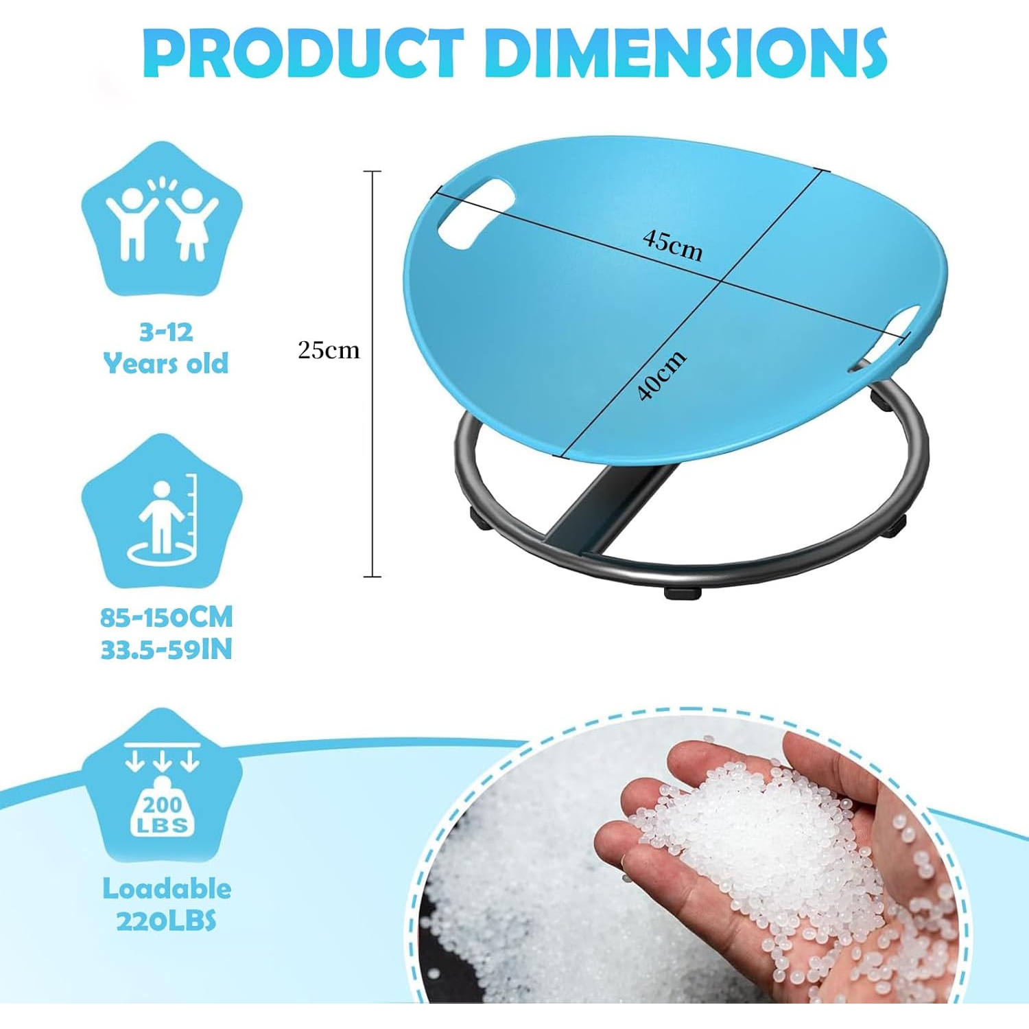 Chaise à disque d'équilibre sensoriel rotatif Kids pour entraînement vestibulaire et développement Jouet de siège rotatif interactif pour thérapie de