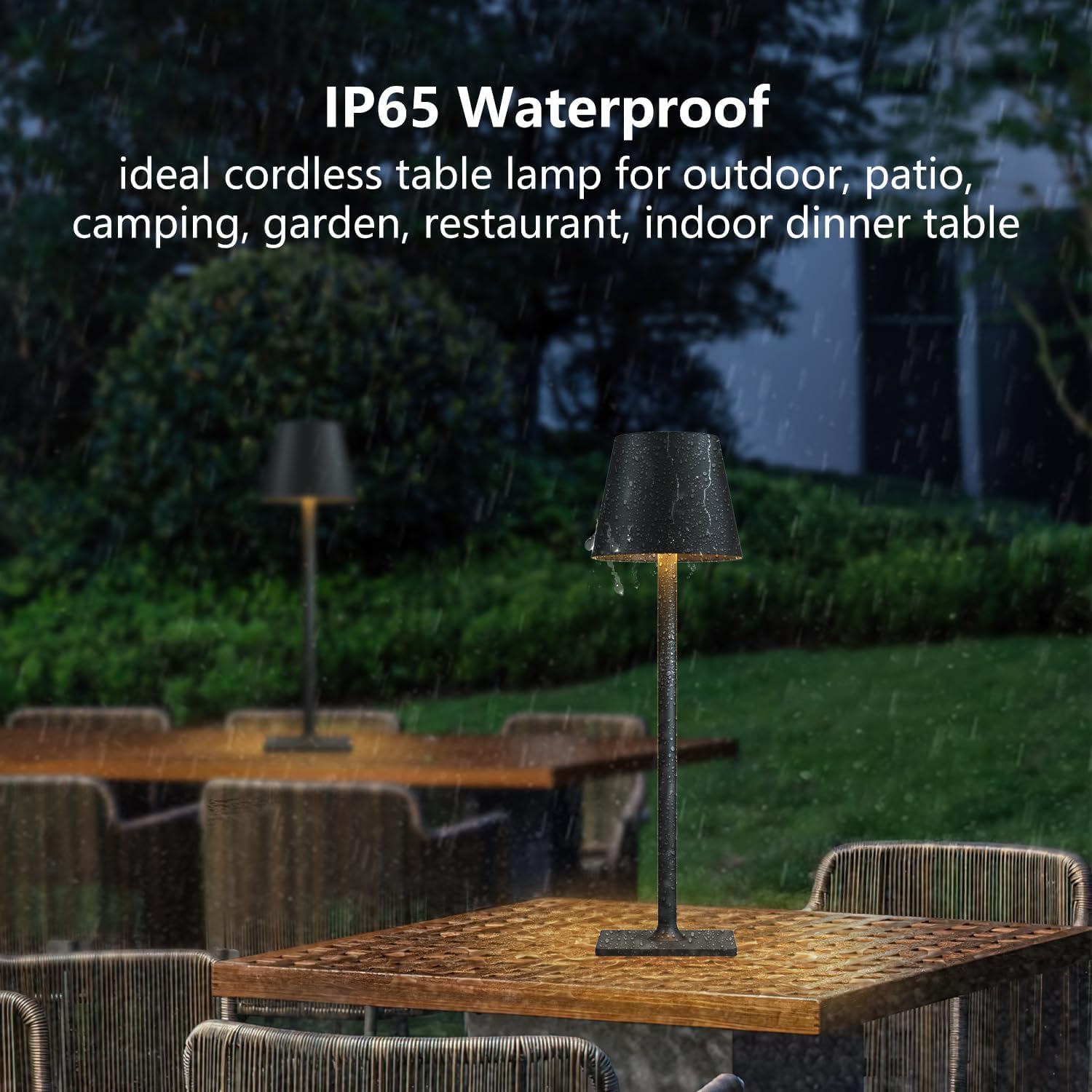 2 Pack Cordless Table Lamp Rechargeable Lamps Battery Operated Table Lamp Outdoor Waterproof, Touch Control, Portable Wireless Desk Lamp