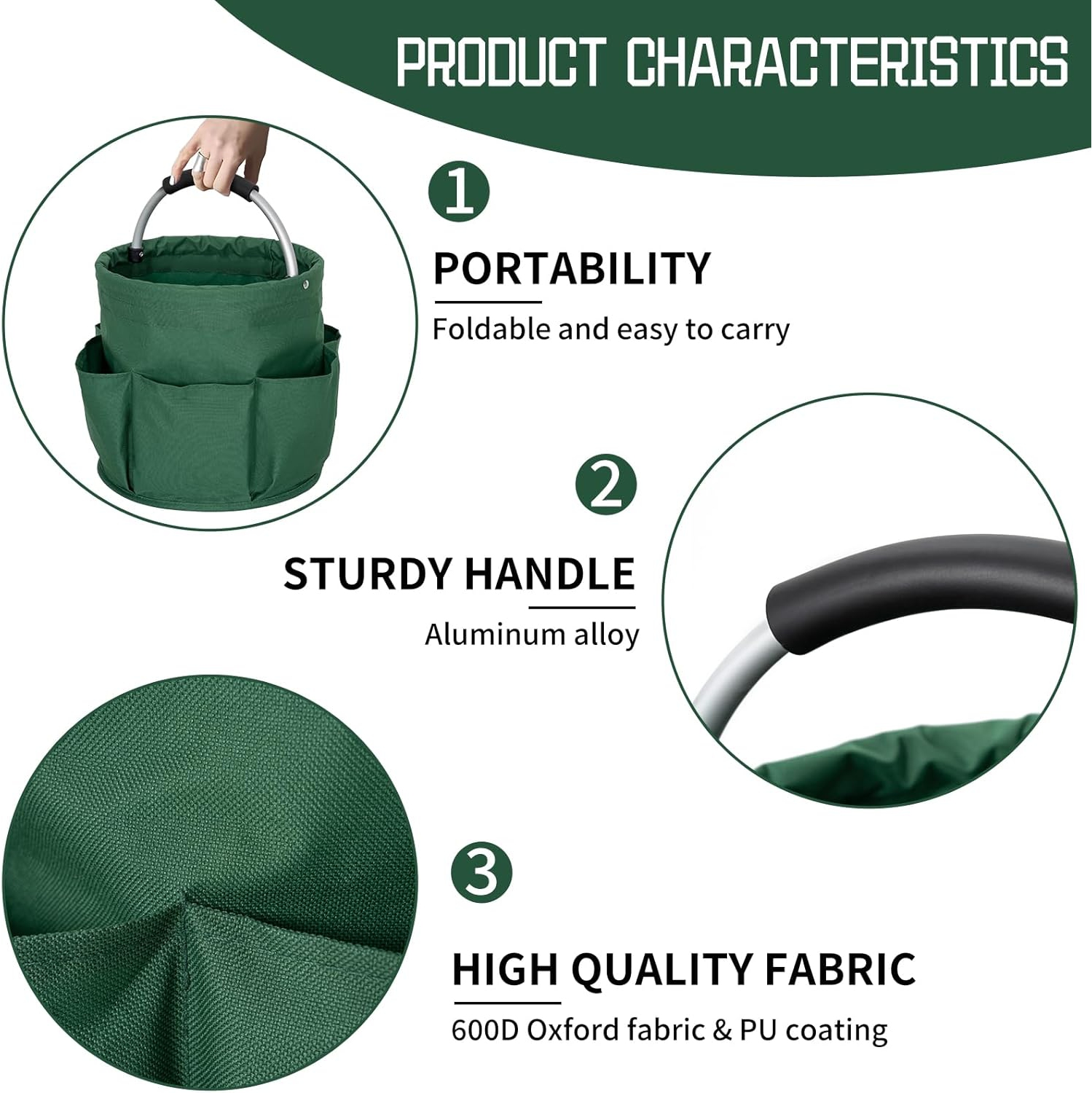 Foldable Multipurpose Picnic Basket And Garden Tool Organizer With Handles Perfect For Outdoor Travel Storage And Gardening Accessories