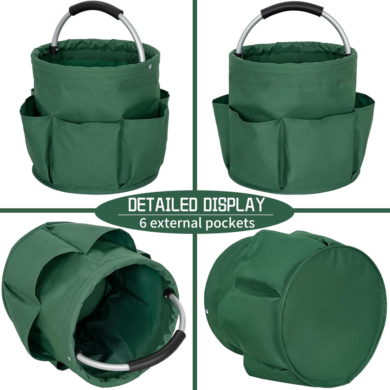 Foldable Multipurpose Picnic Basket And Garden Tool Organizer With Handles Perfect For Outdoor Travel Storage And Gardening Accessories