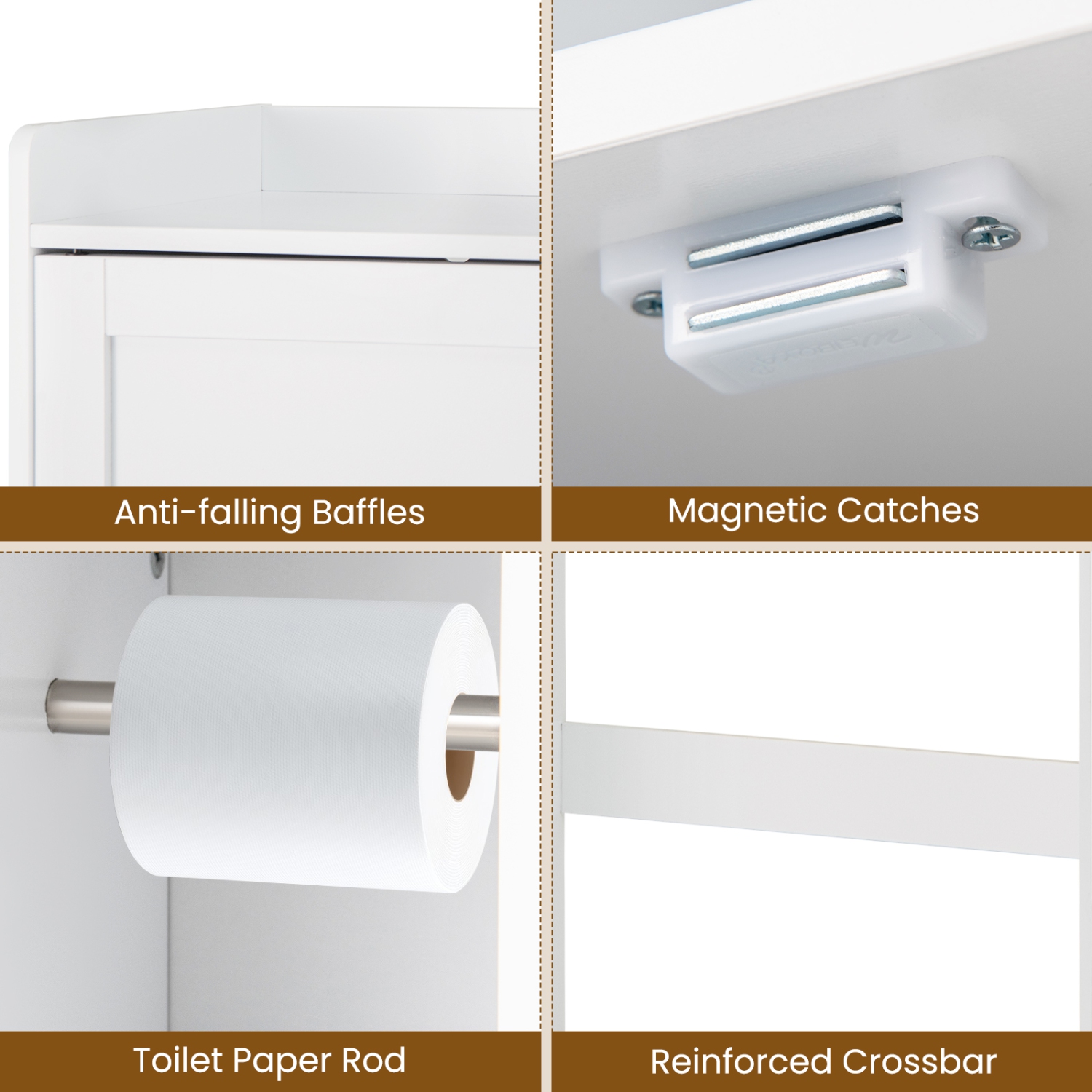 Gymax Over the Toilet Cabinet Space-saving Bathroom Storage Organizer w/ Sliding Door
