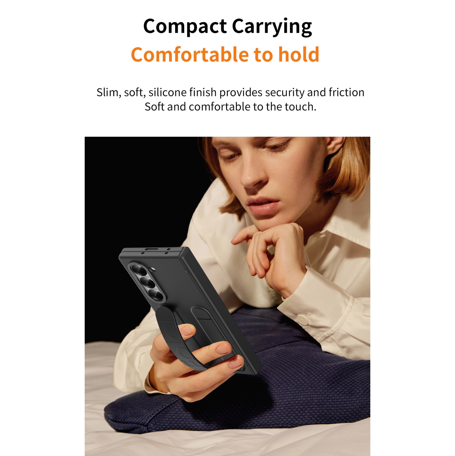 Étui Z Fold 6 de Samsung avec porte-bracelet, fente à charnière pour stylet 4/3 et étui pliable - Rose