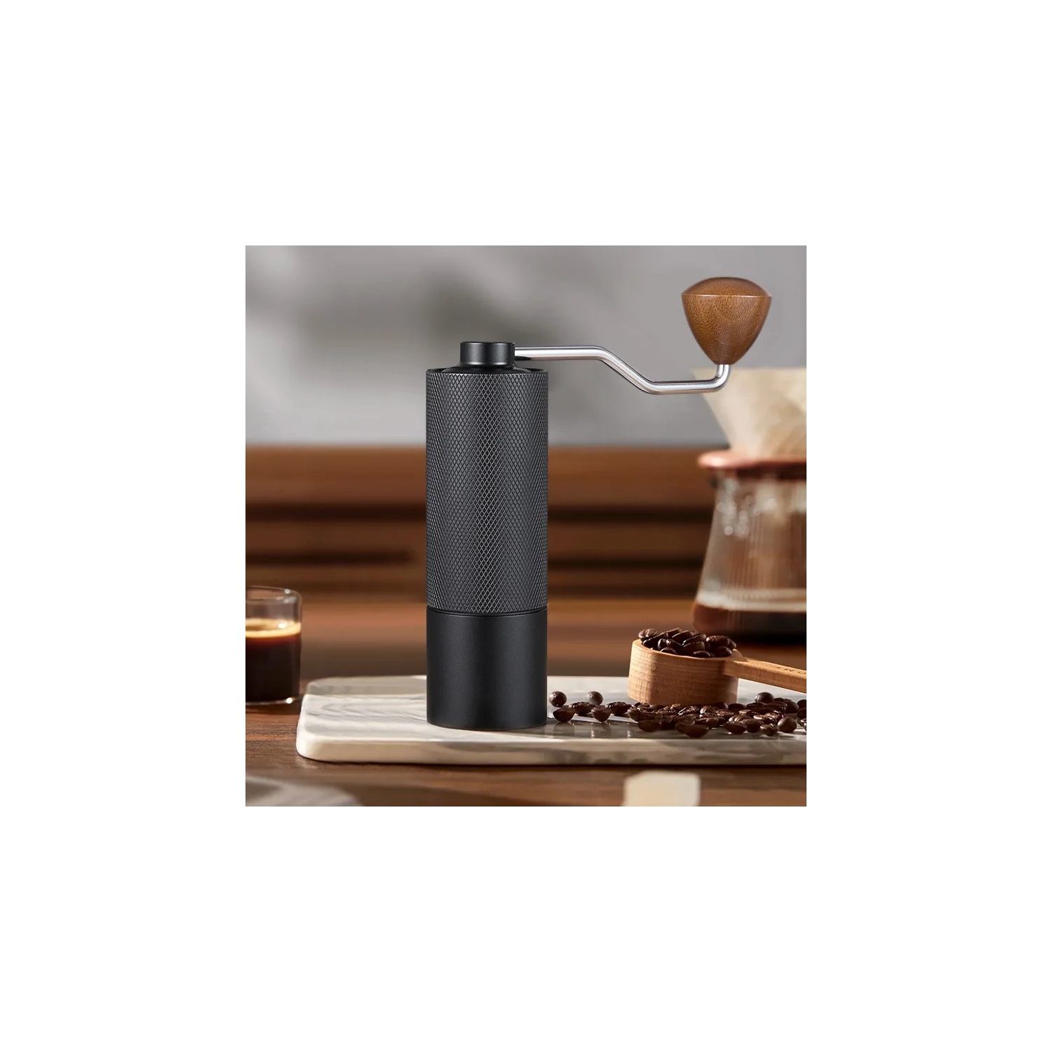 Moulin à café portatif à manivelle en acier inoxydable, cafetière manuelle, moulin à café à mouture manuelle, moulin à café à manivelle Seven Star