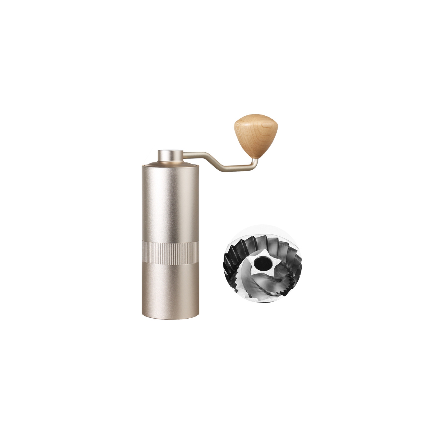 Moulin à café à manivelle amélioré, moulin à café à verser, moulin à café portatif à manivelle, moulin CNC, moulin à café à manivelle en acier