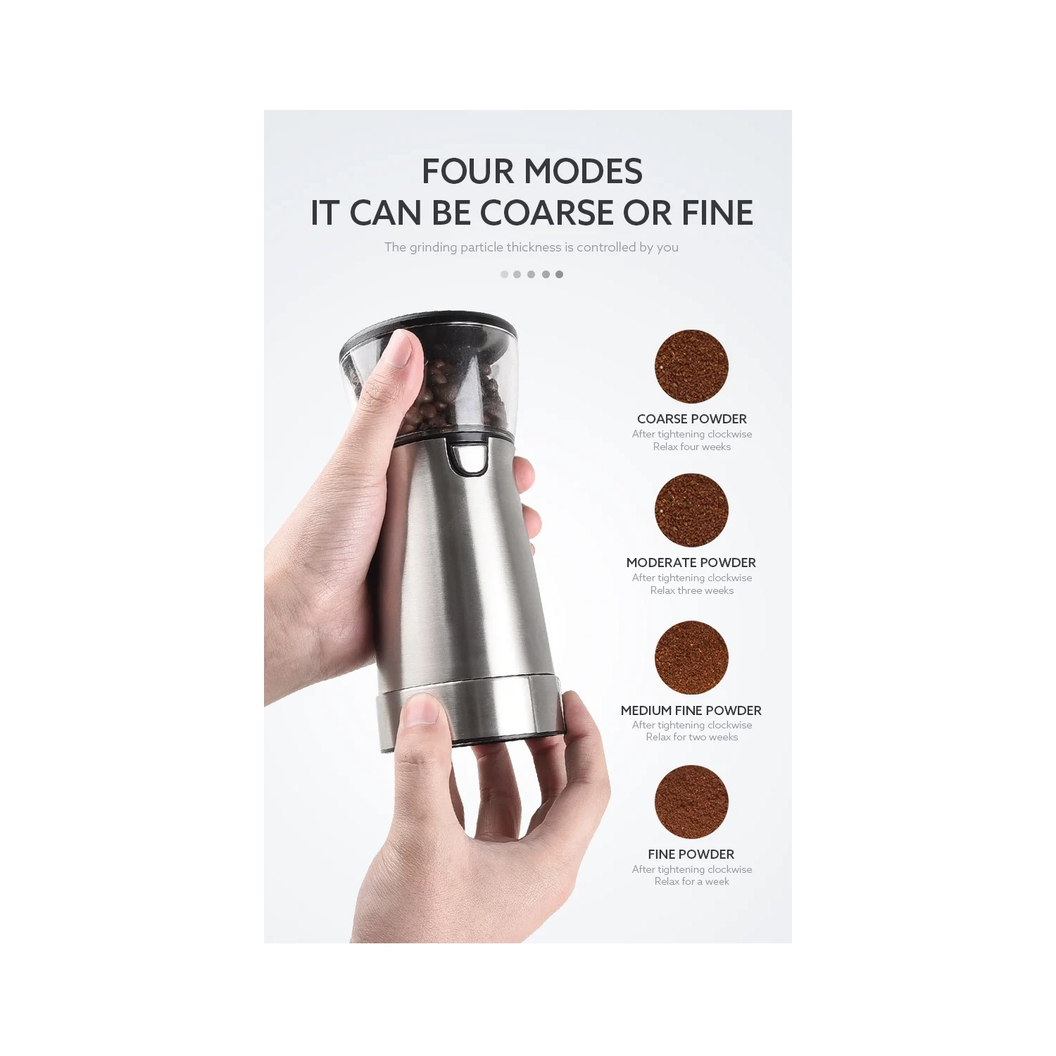 Brand New Coffee Grinder Kitchen Accessory Portable Small USB Automatic Home Grinder Electric Coffee Maker, Bean Grinder - Silver