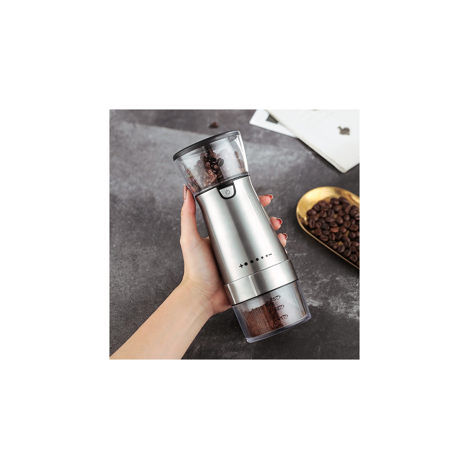 Brand New Coffee Grinder Kitchen Accessory Portable Small USB Automatic Home Grinder Electric Coffee Maker, Bean Grinder - Black