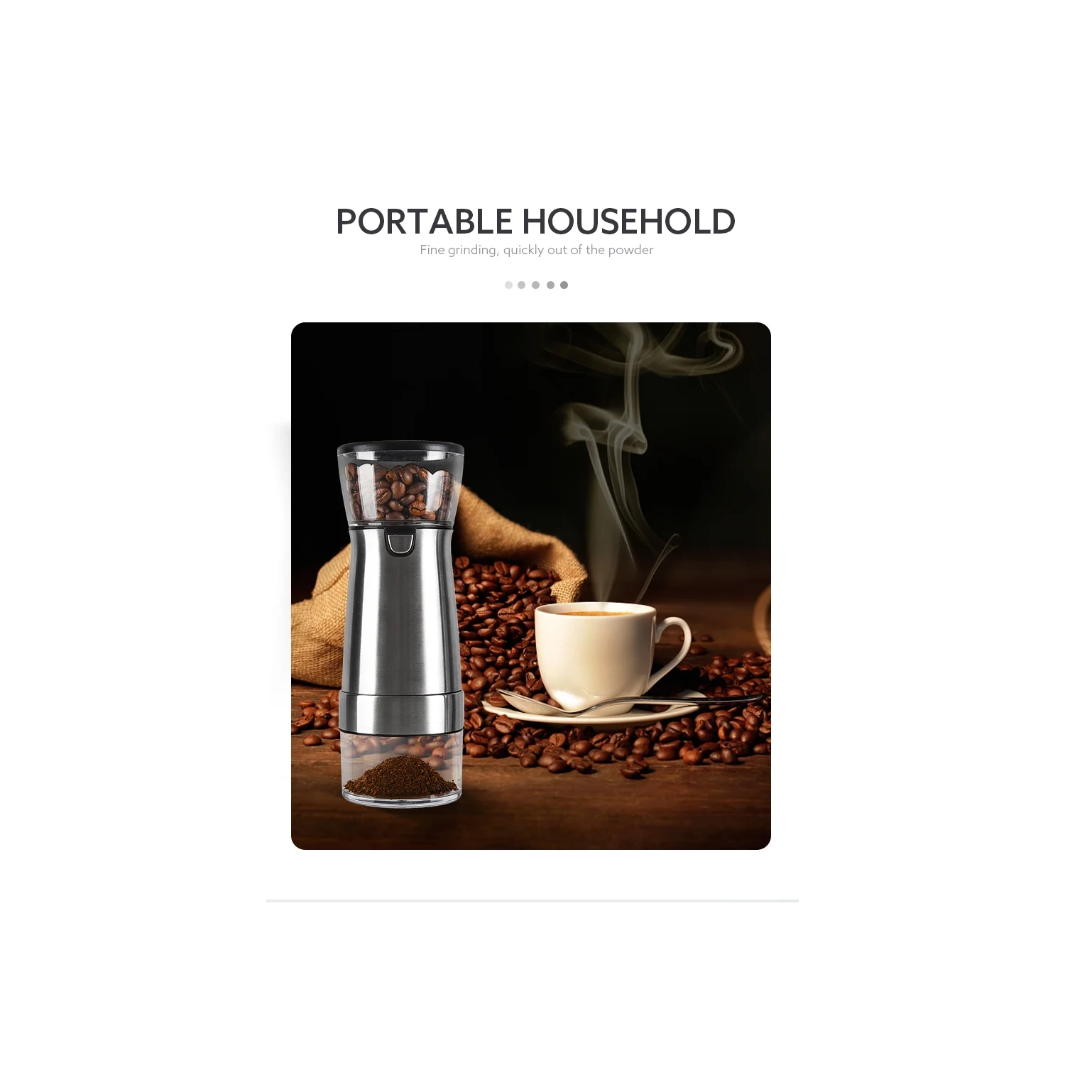 Brand New Coffee Grinder Kitchen Accessory Portable Small USB Automatic Home Grinder Electric Coffee Maker, Bean Grinder - Black
