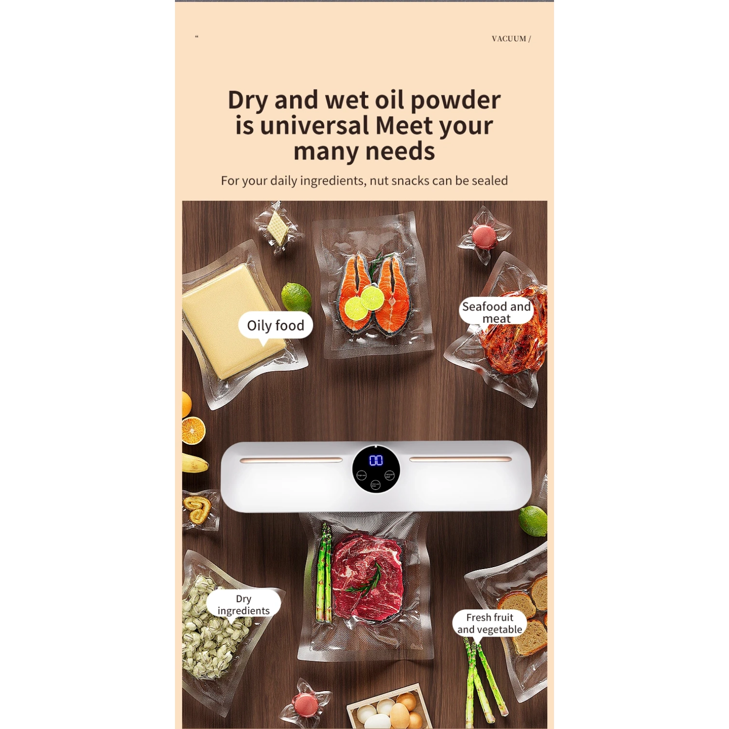 Automatic Vacuum Sealer Food Packaging Machine Small Home Food Preservation Portable Sealer - HB-502 [White] Vacuum Laminator - US Plug