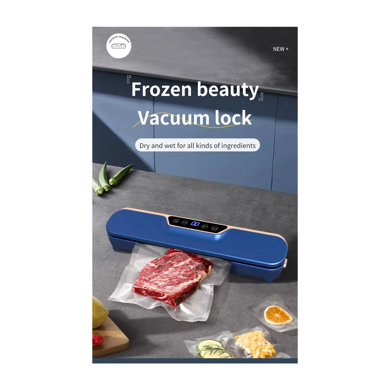 Scelleuse sous vide automatique Machine d'emballage alimentaire Petite maison Appareil d'emballage portatif pour la conservation des aliments -