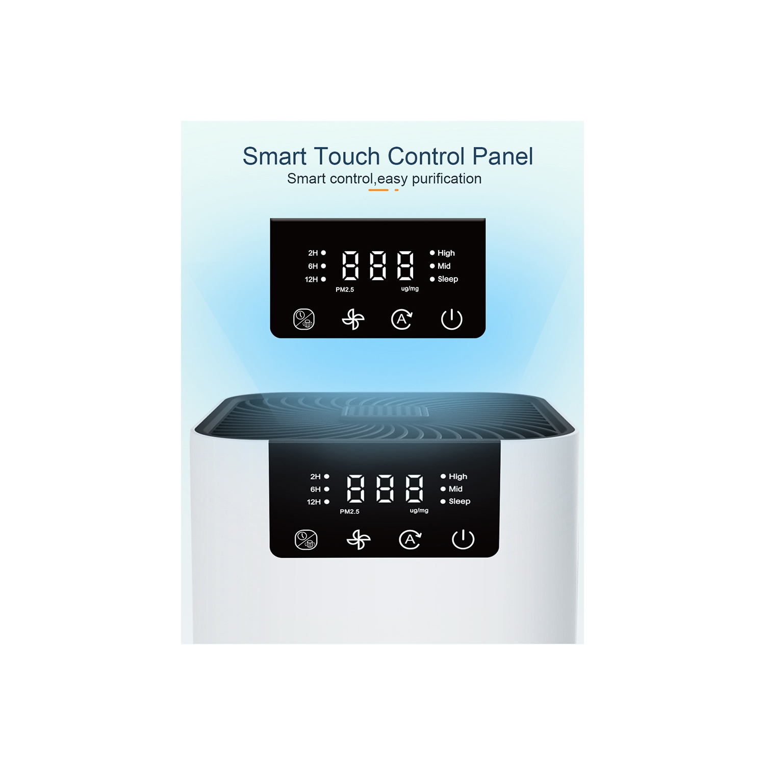 Brand new desktop air purifier with negative ionization, formaldehyde removal, sterilization, and odor removal, white.Plug-in model - US plug-in