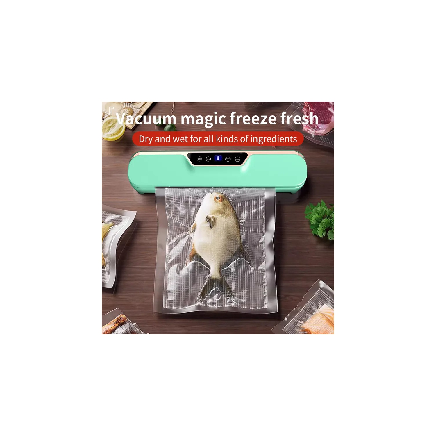 Automatic Vacuum Sealer Food Packaging Machine Small Home Food Preservation Portable Sealer - HB-501 [Blue] Vacuum Laminator - US Plug