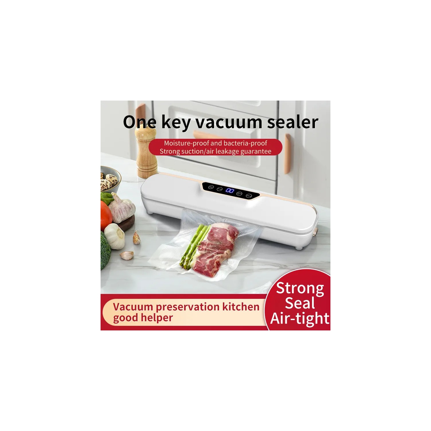 Automatic Vacuum Sealer Food Packaging Machine Small Home Food Preservation Portable Sealer - HB-501 [Green] Vacuum Laminator - US Plug