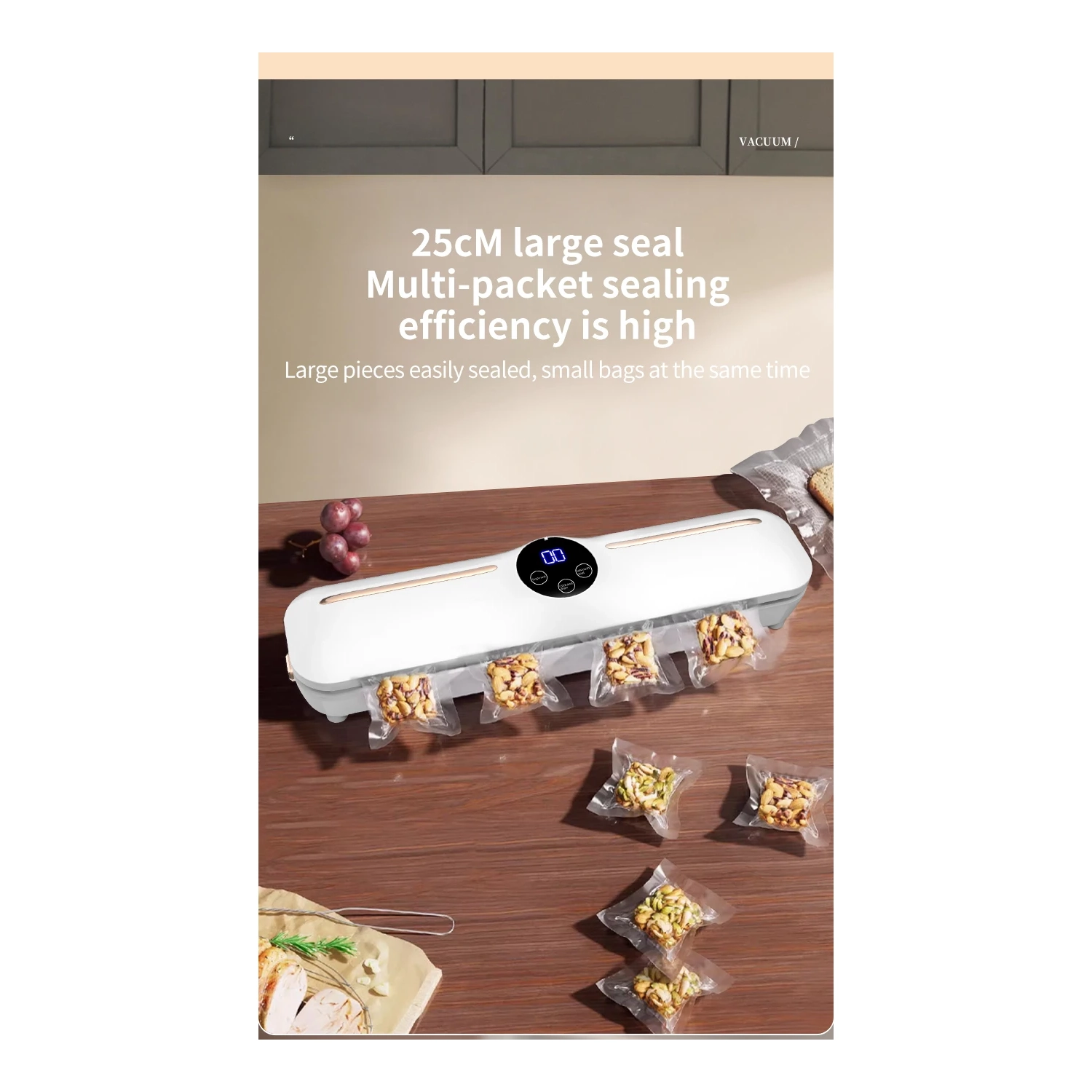 Automatic Vacuum Sealer Food Packaging Machine Small Portable Household Food Preservation Sealer - HB-502 [Green] Vacuum Laminator - US Plug