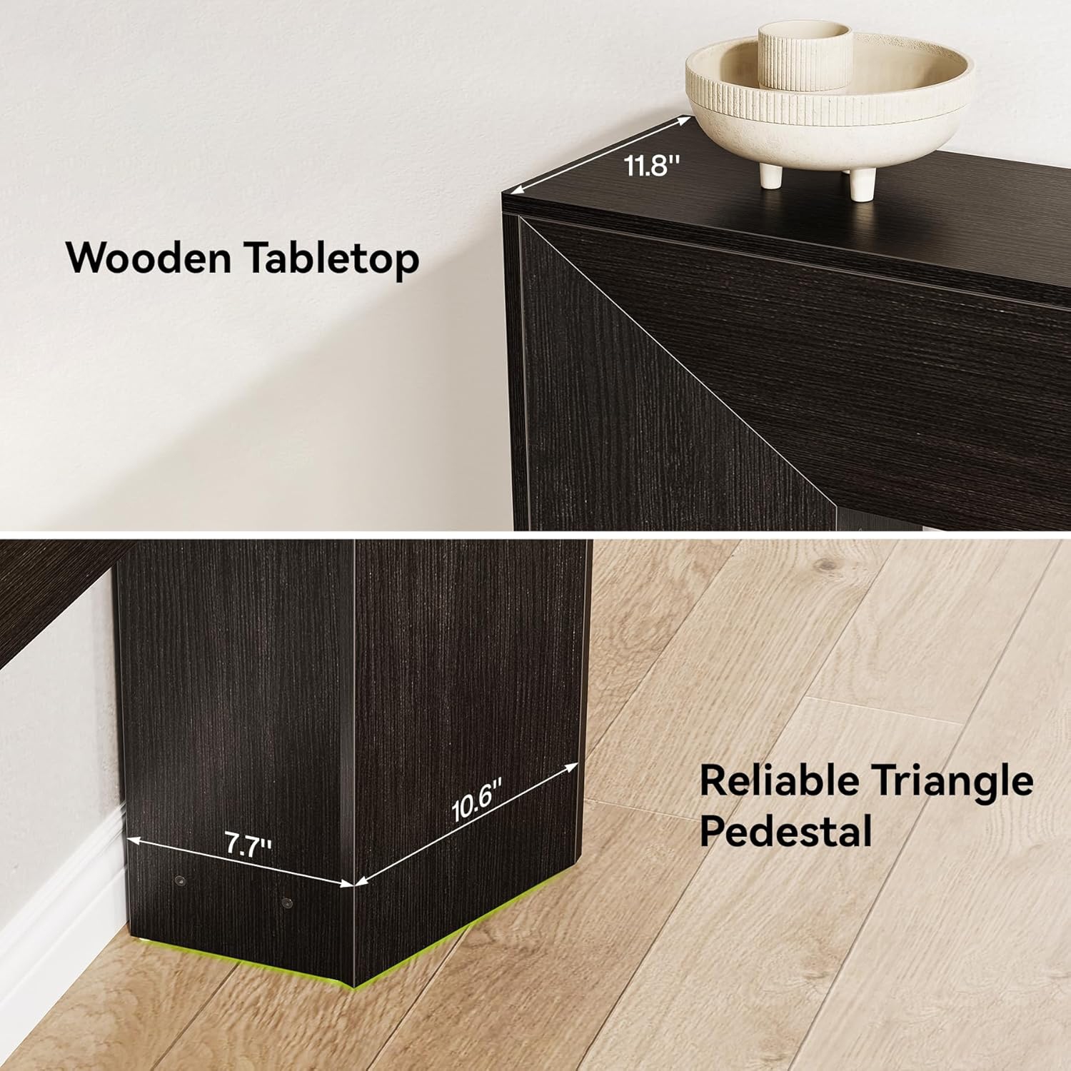 Tribesigns Console Table for Entryway, 63 Inches Extra Long Black Wooden Sofa Table, Modern Hallway Foyer Table