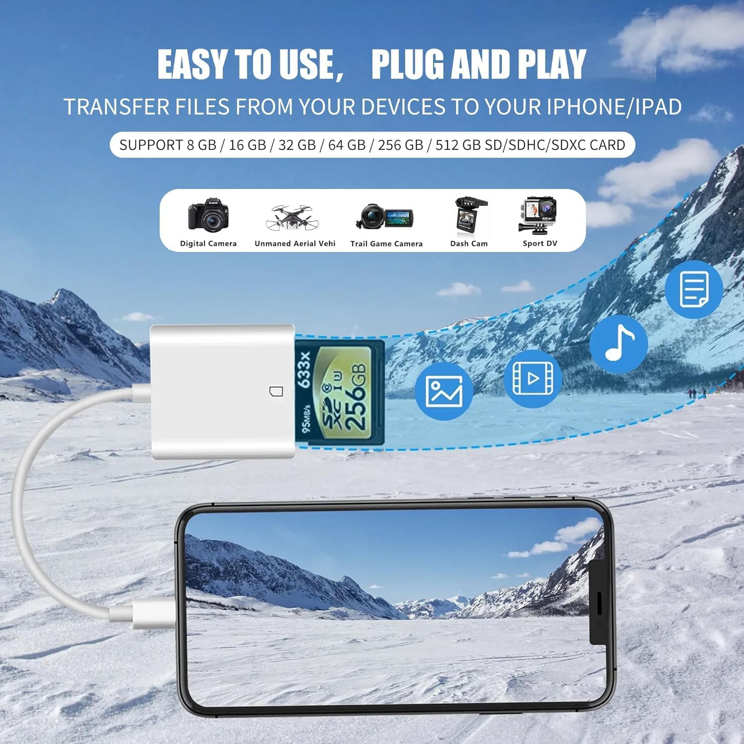 Suitable for Apple mobile phones multi-function type C card reader SD card TF card CCD camera card Type C camera adapter - type-c SD