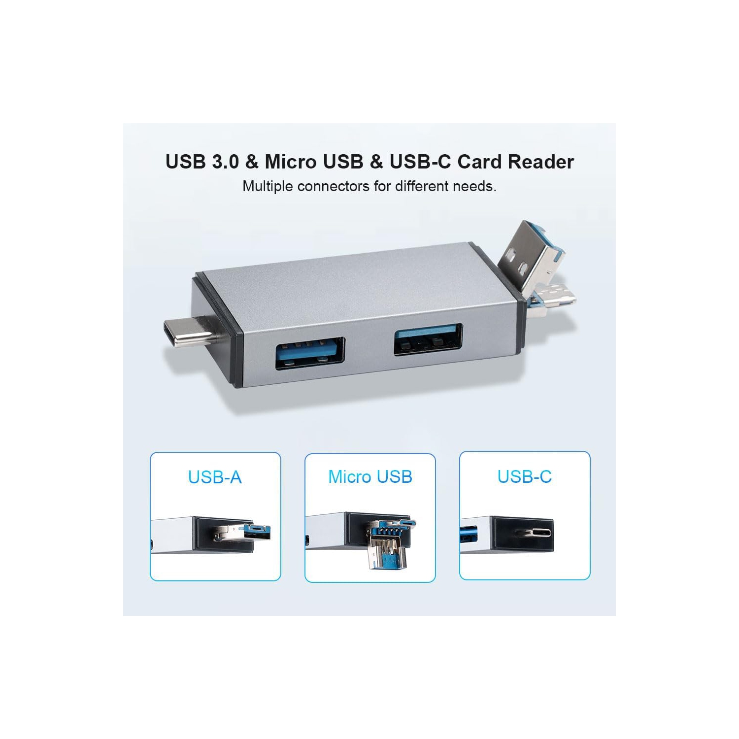 USB3.0 Android mobile phone computer aluminum alloy card reader OTG multi-function high-speed typec-[Aluminum Alloy 3.0] all-in-one card reader