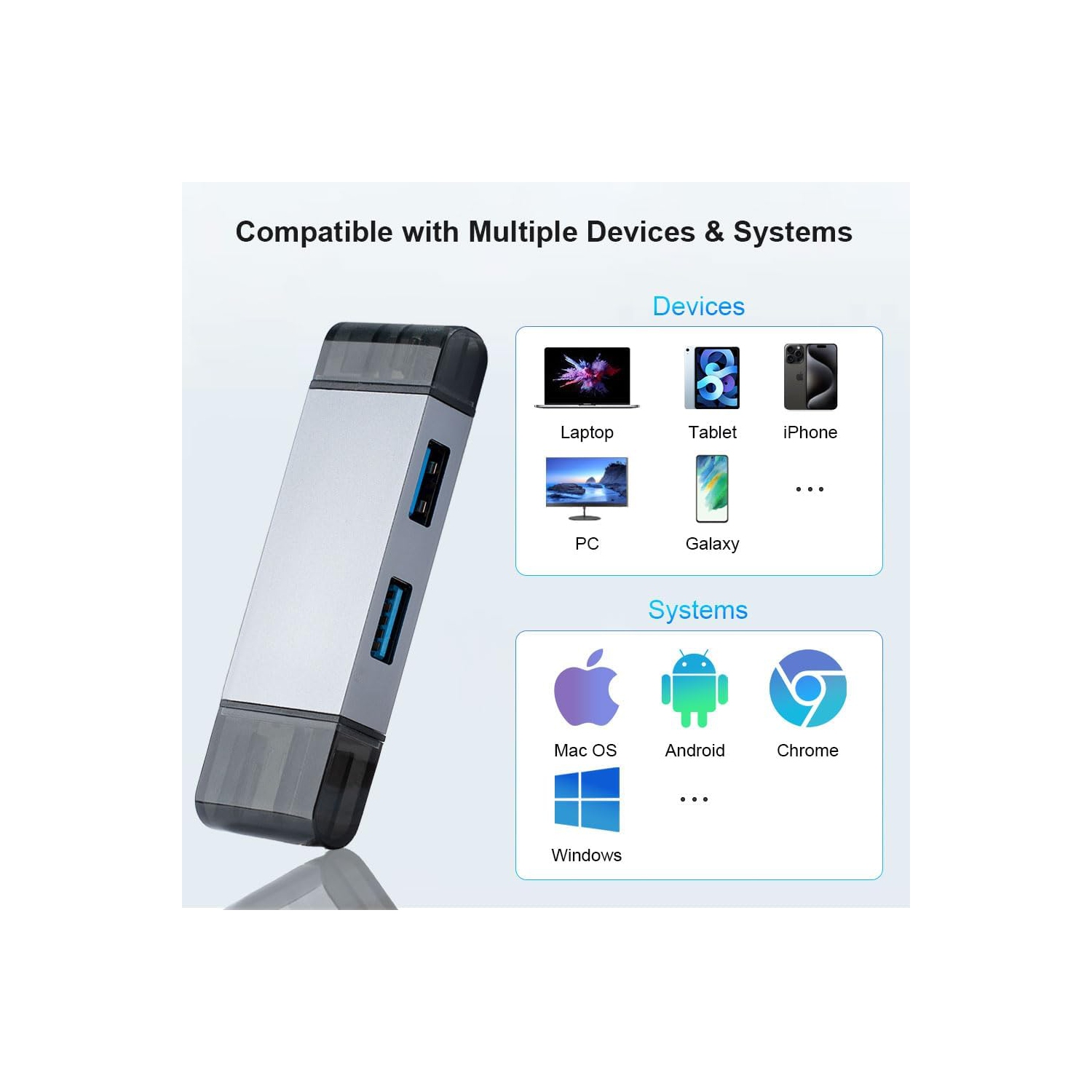 USB3.0 Android mobile phone computer aluminum alloy card reader OTG multi-function high-speed typec-[Aluminum Alloy 3.0] all-in-one card reader