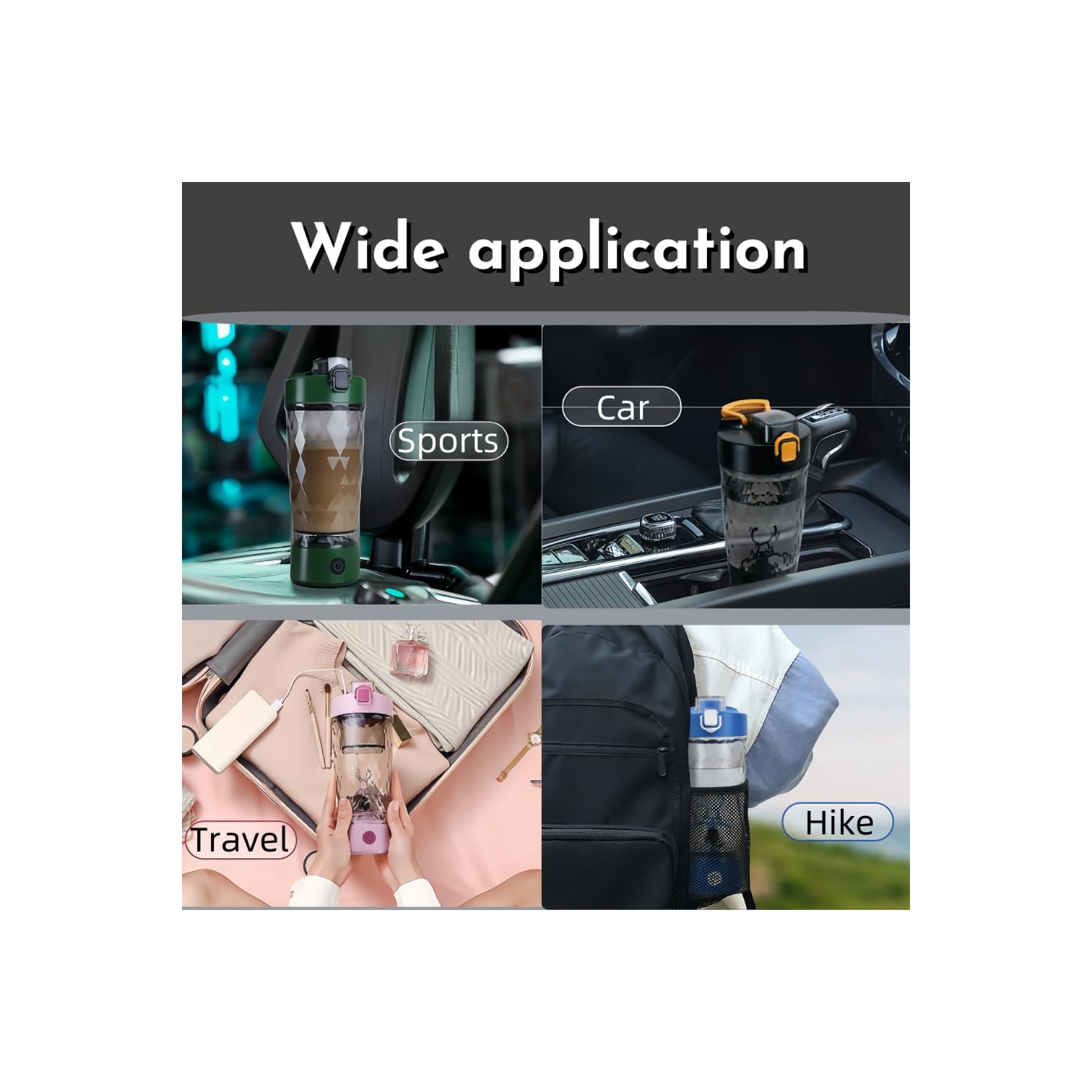 Automatic Mixing Cup Rechargeable Shaker Blenderbottle Milkshake Protein Powder Fitness Electric Shaker Cup - Pink