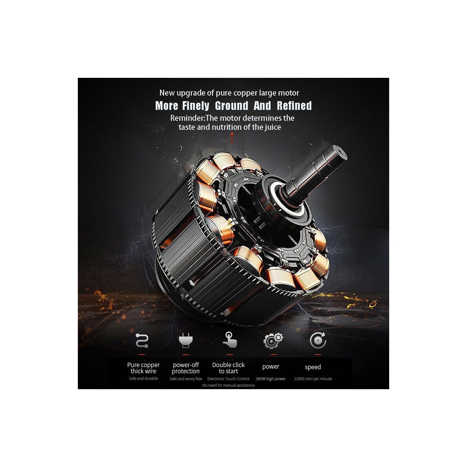 Centrifugeuse électrique portative Gobelet à jus Centrifugeuse de cuisine Tasse à mélanger multifonction Tasse de voyage USB étanche - Noir