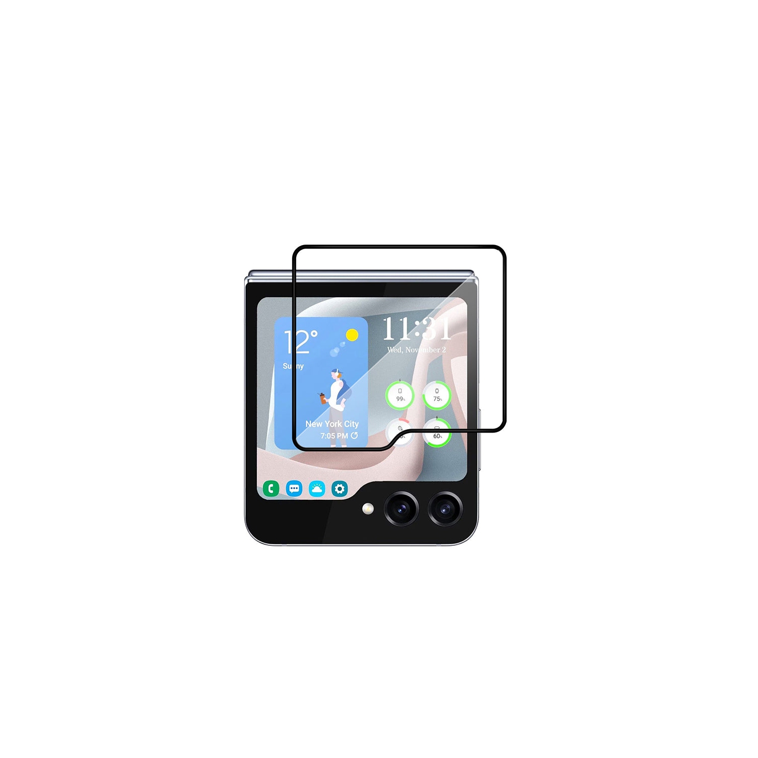 Protecteur d'écran en verre trempé ultramince de PANDACO pour Galaxy Z Flip7 de Samsung