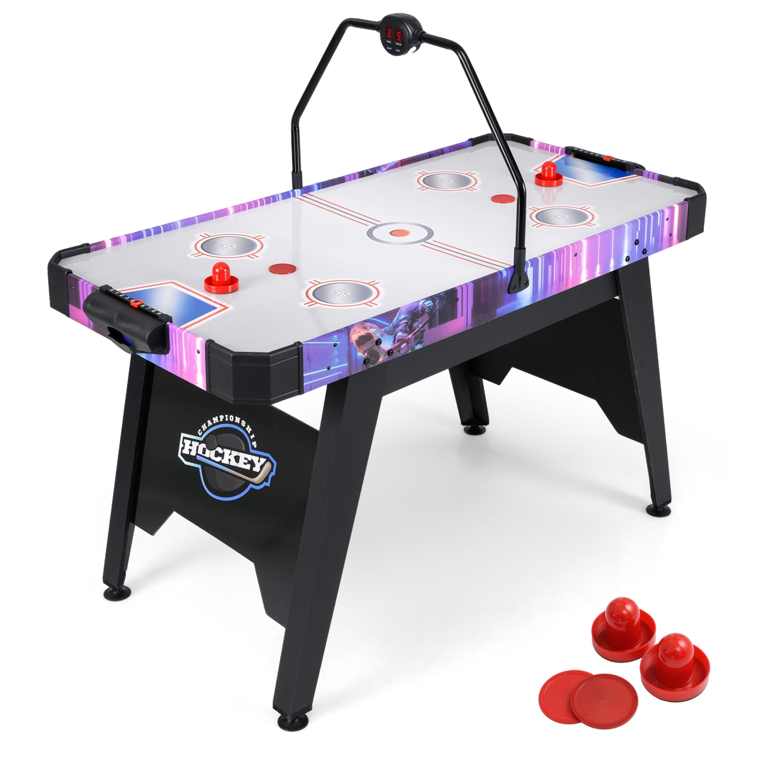 Gymax Air Hockey Table for Kids & Adults w/Digital LED Scoreboard Powerful 12V Motor
