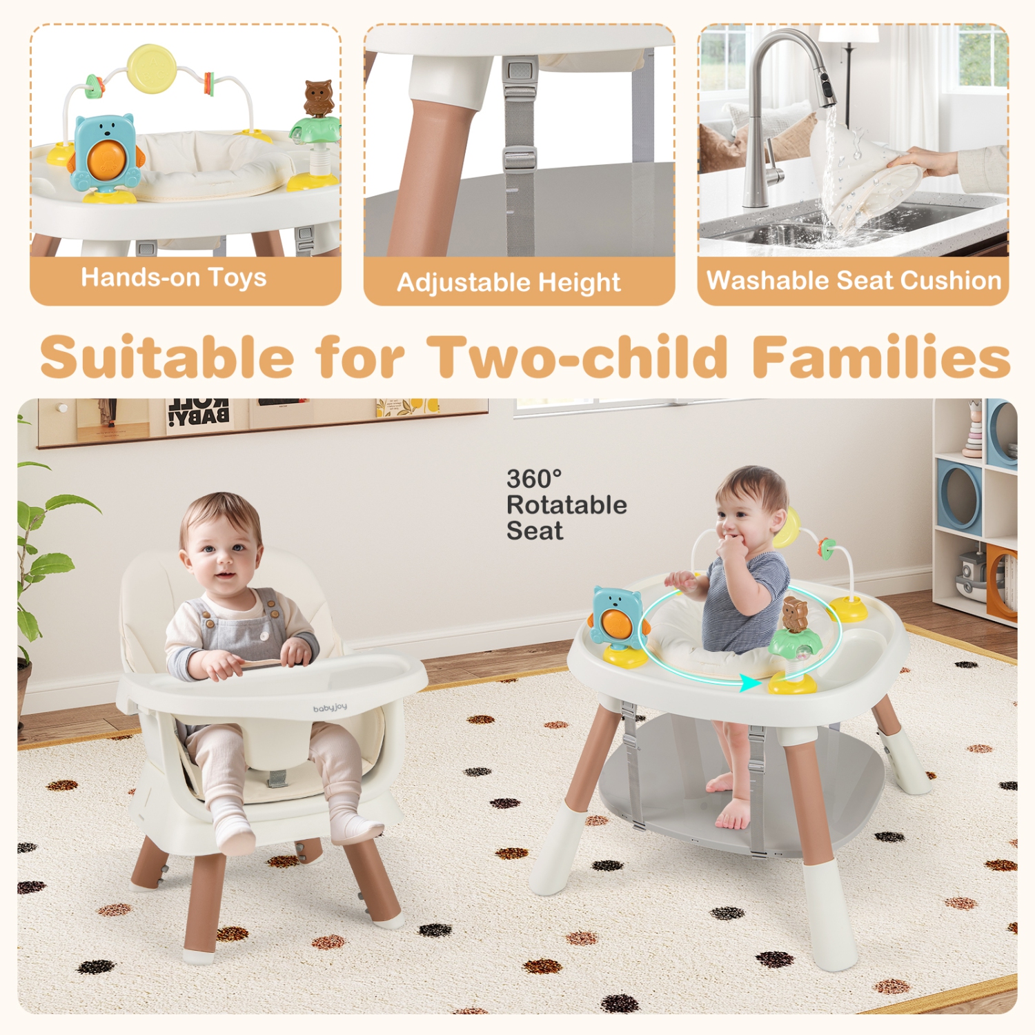 Gymax 16-in-1 Baby High Chair w/ Activity Center Booster Seat Building Block Table